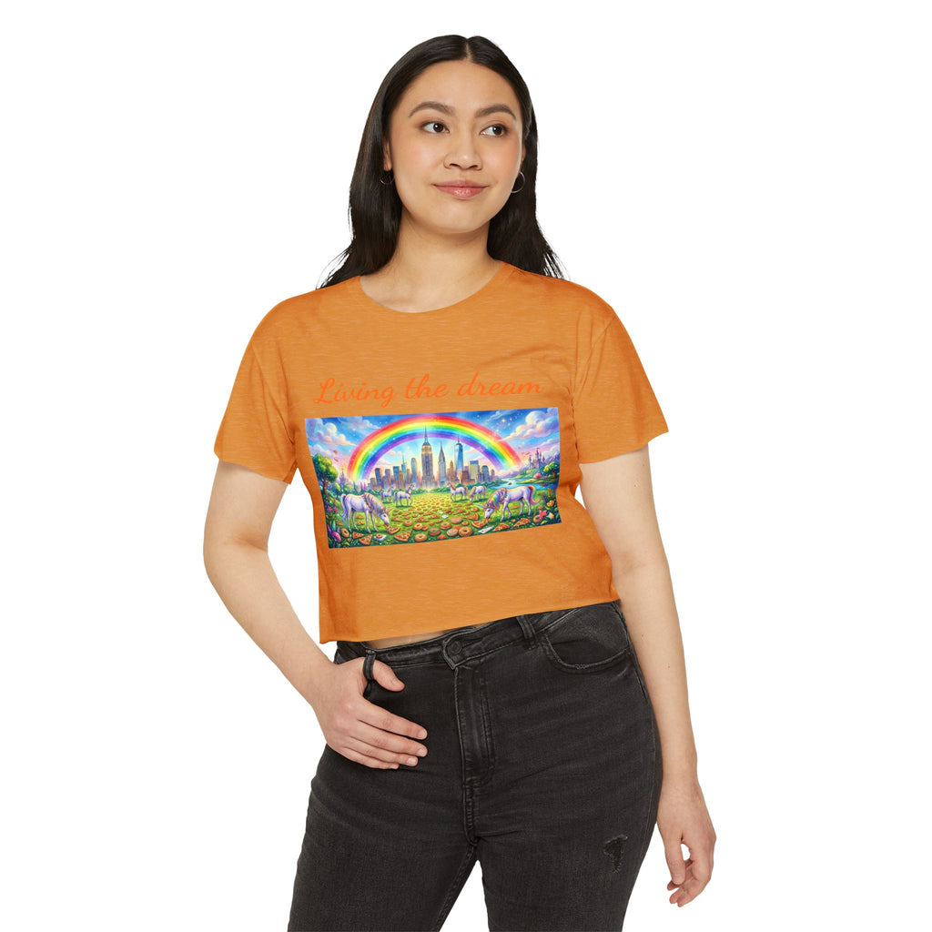 NYC Living The Dream Crop Top Tee | New York Is a Fairy Tale Tee T-shirt