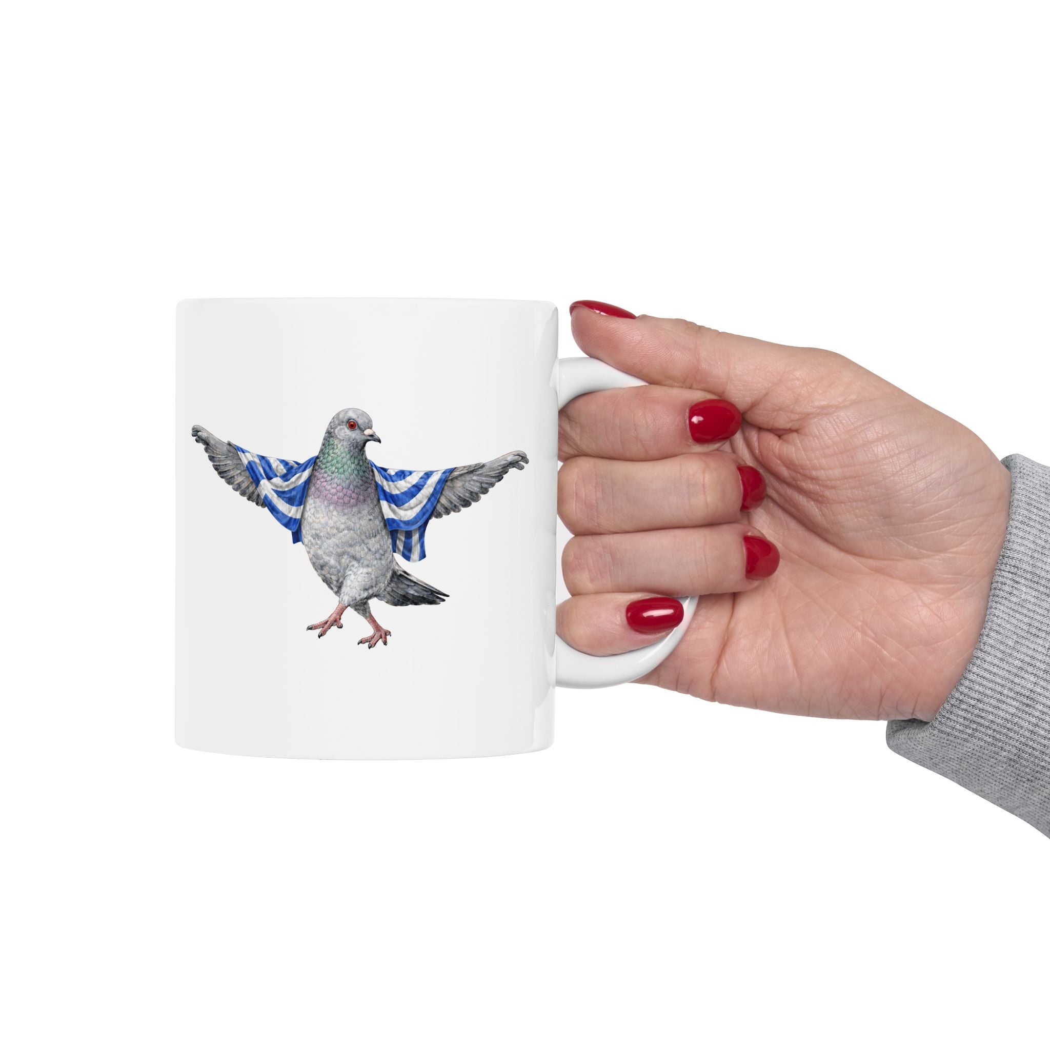 Customizable Astoria NYC Pigeon Mug | Greek Queens Bird Lovers Ceramic Coffee Cup