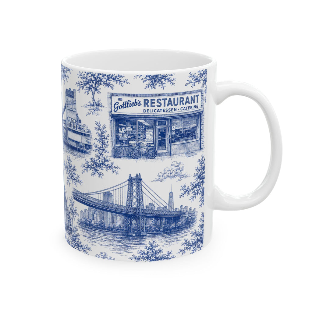 Williamsburg Blue Toile de Jouy Mug | Brooklyn Chinoiserie Ceramic Mug