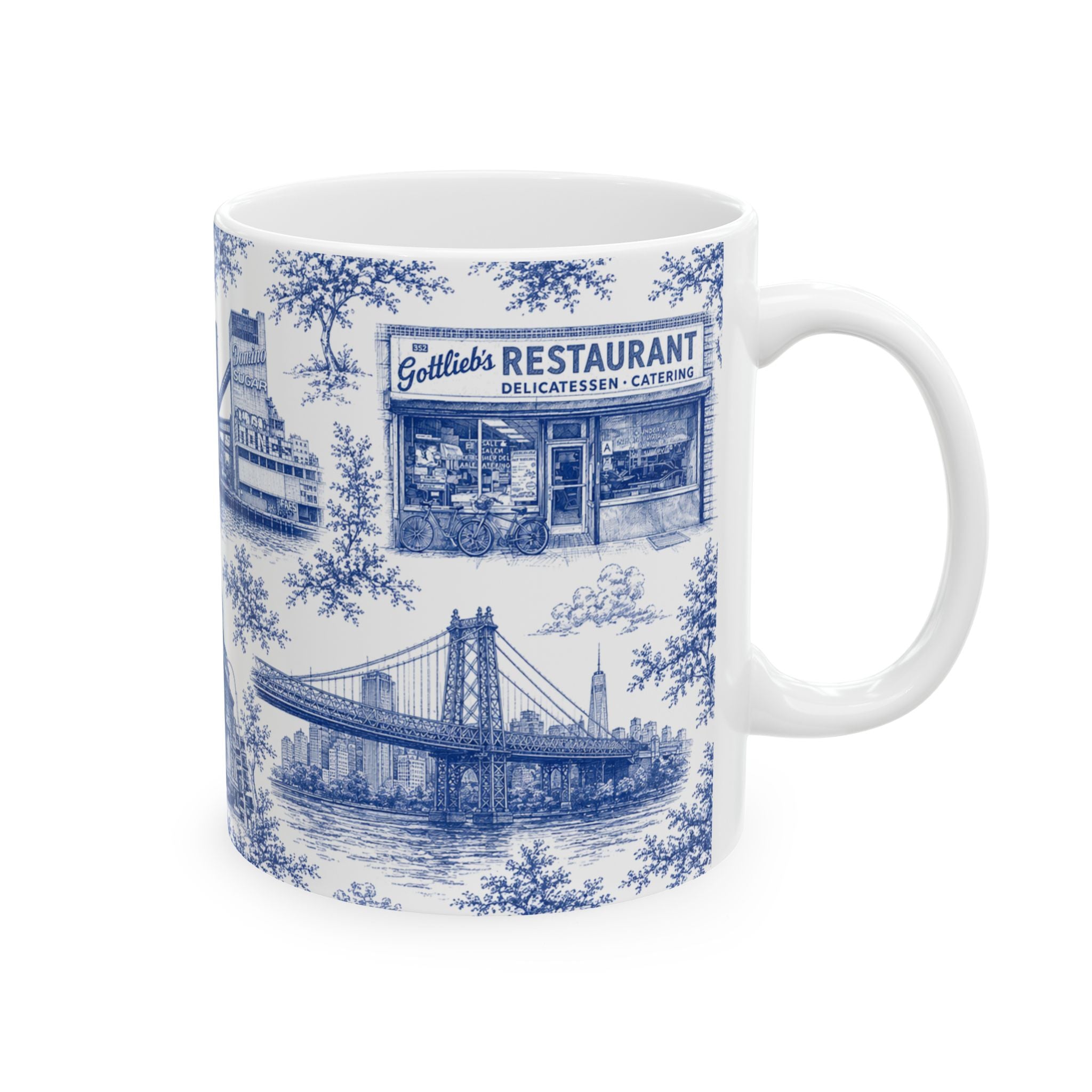 Williamsburg Blue Toile de Jouy Mug | Brooklyn Chinoiserie Ceramic Mug