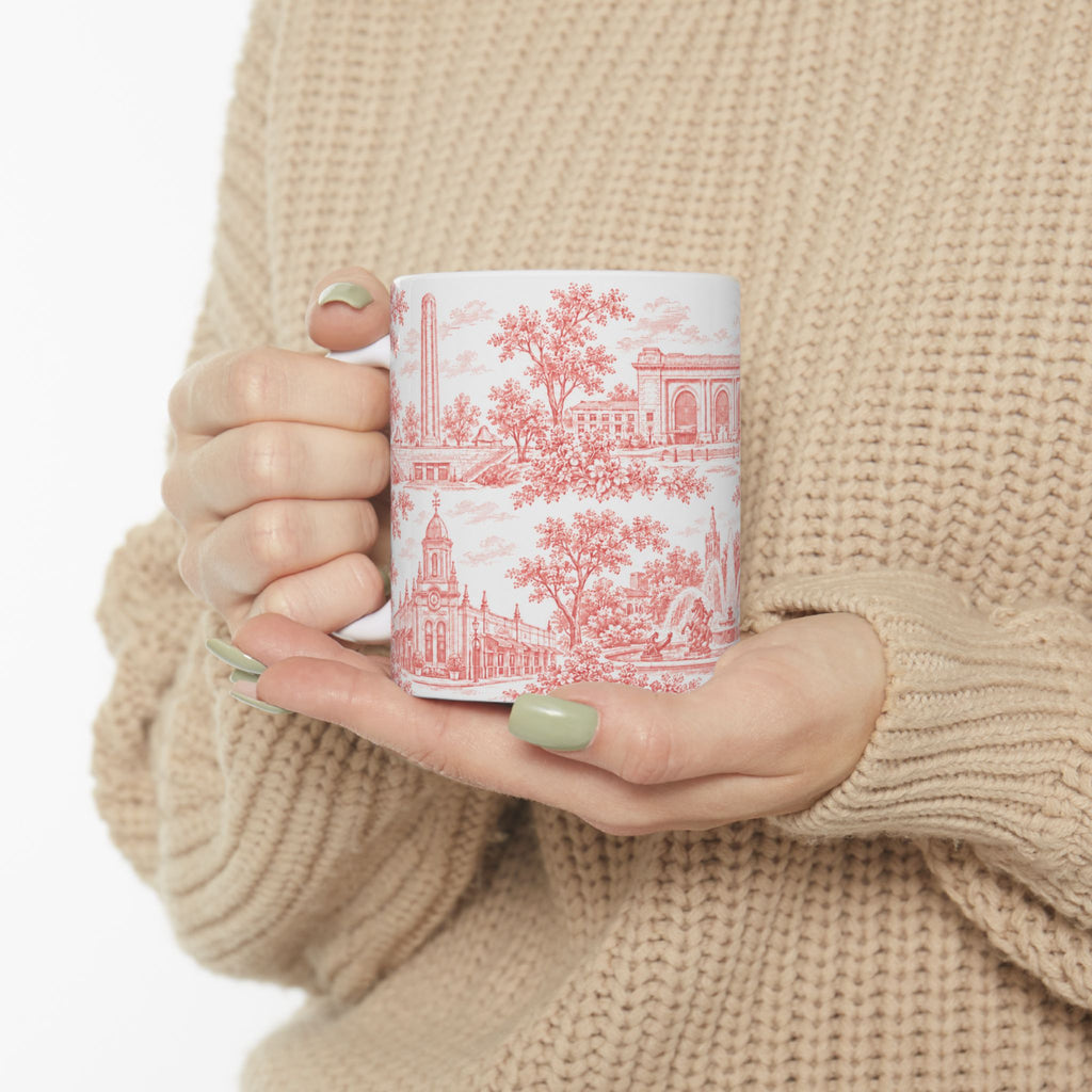 Kansas City Red Toile de Jouy 11oz Ceramic Mug