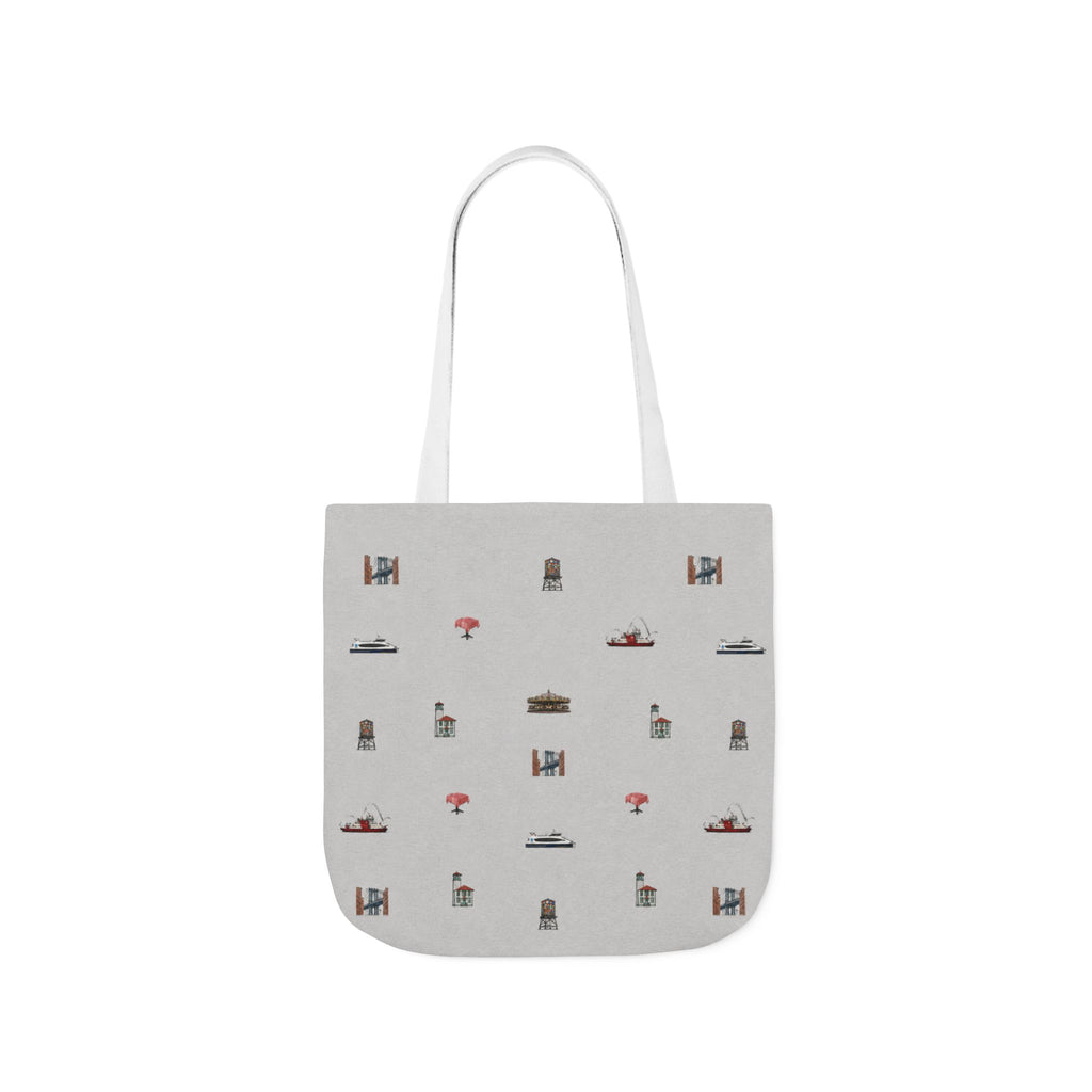 Icons of DUMBO Canvas Tote — Illustrated Miniature Brooklyn Icons Tote Bag