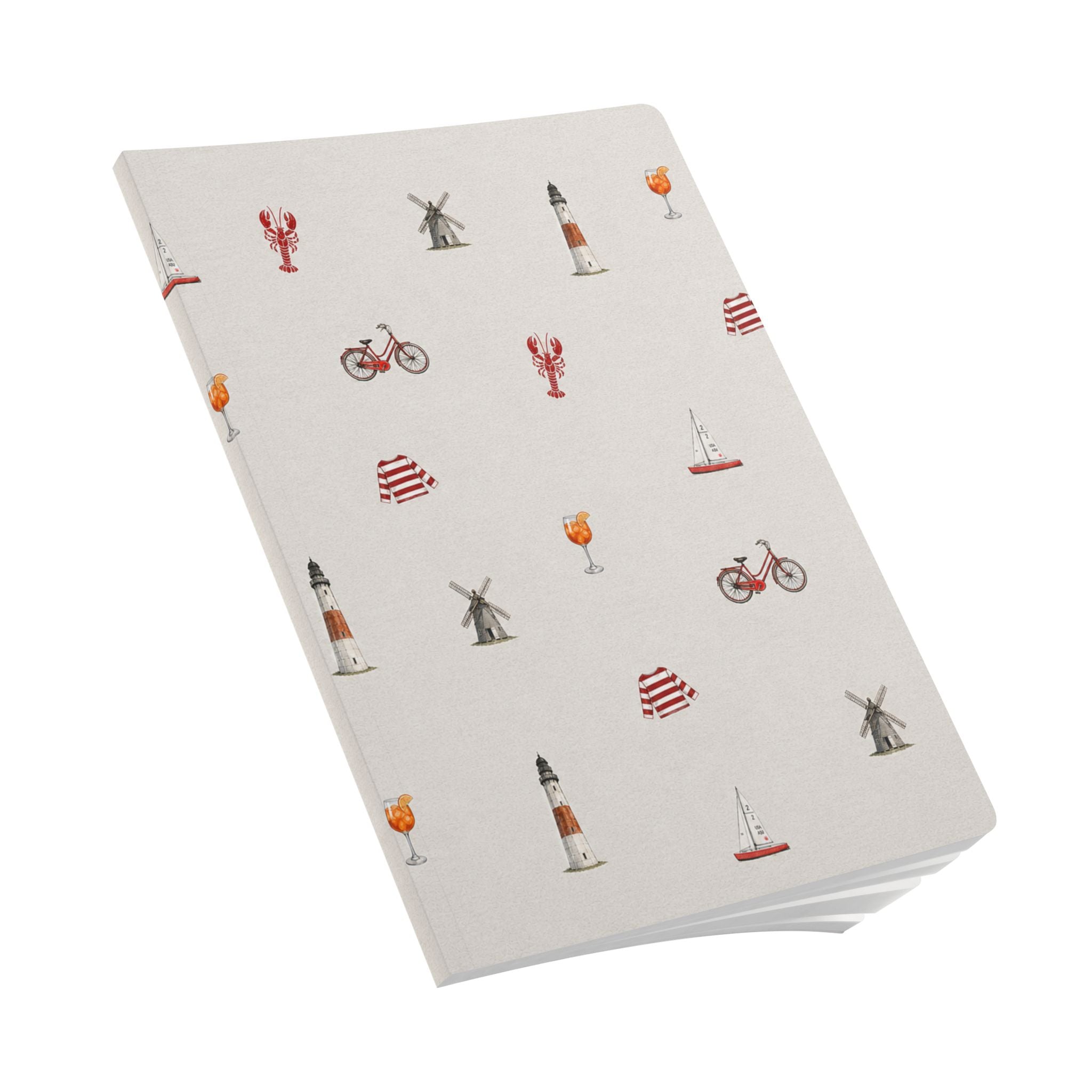 Icons of the Hamptons Heather Gray Softcover Notebook