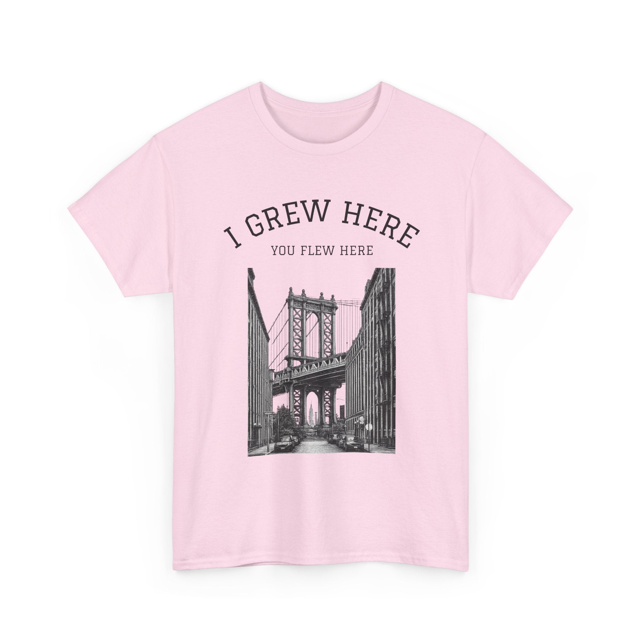 NYC DUMBO Manhattan Bridge T Shirt  I  I Grew Here You Flew Here Tee