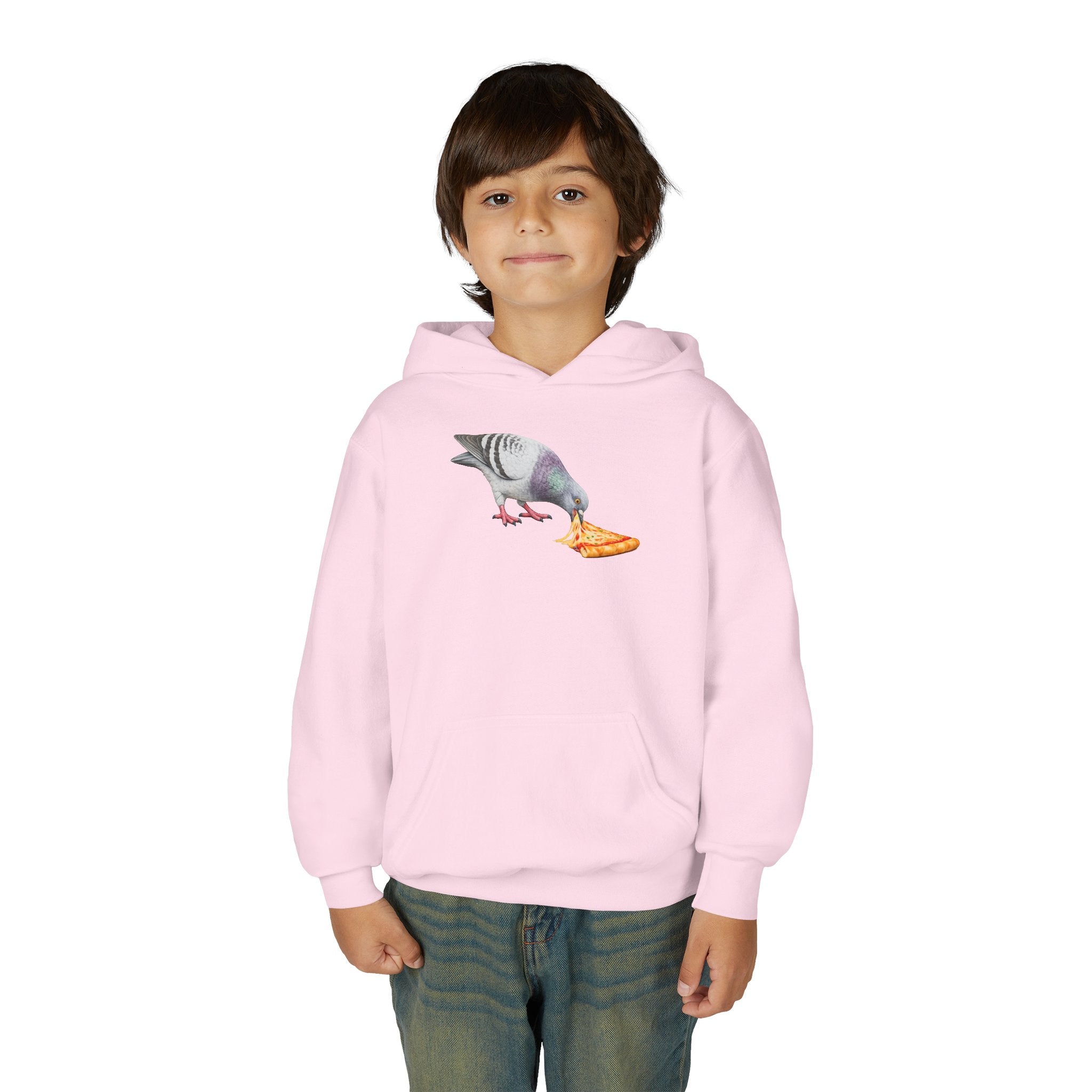 Customizable Little Italy NYC Pigeon NYC Kids Hoodie | New York Pizza Lover Bird Lovers Childrens Hooded Sweatshirt