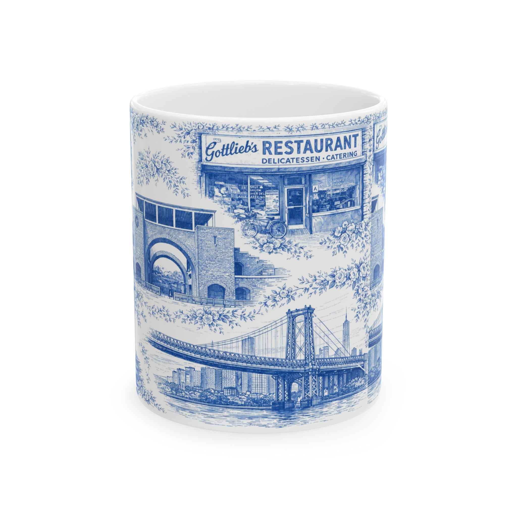 Williamsburg Blue and White Toile de Jouy Mug | Brooklyn Chinoiserie Ceramic Mug