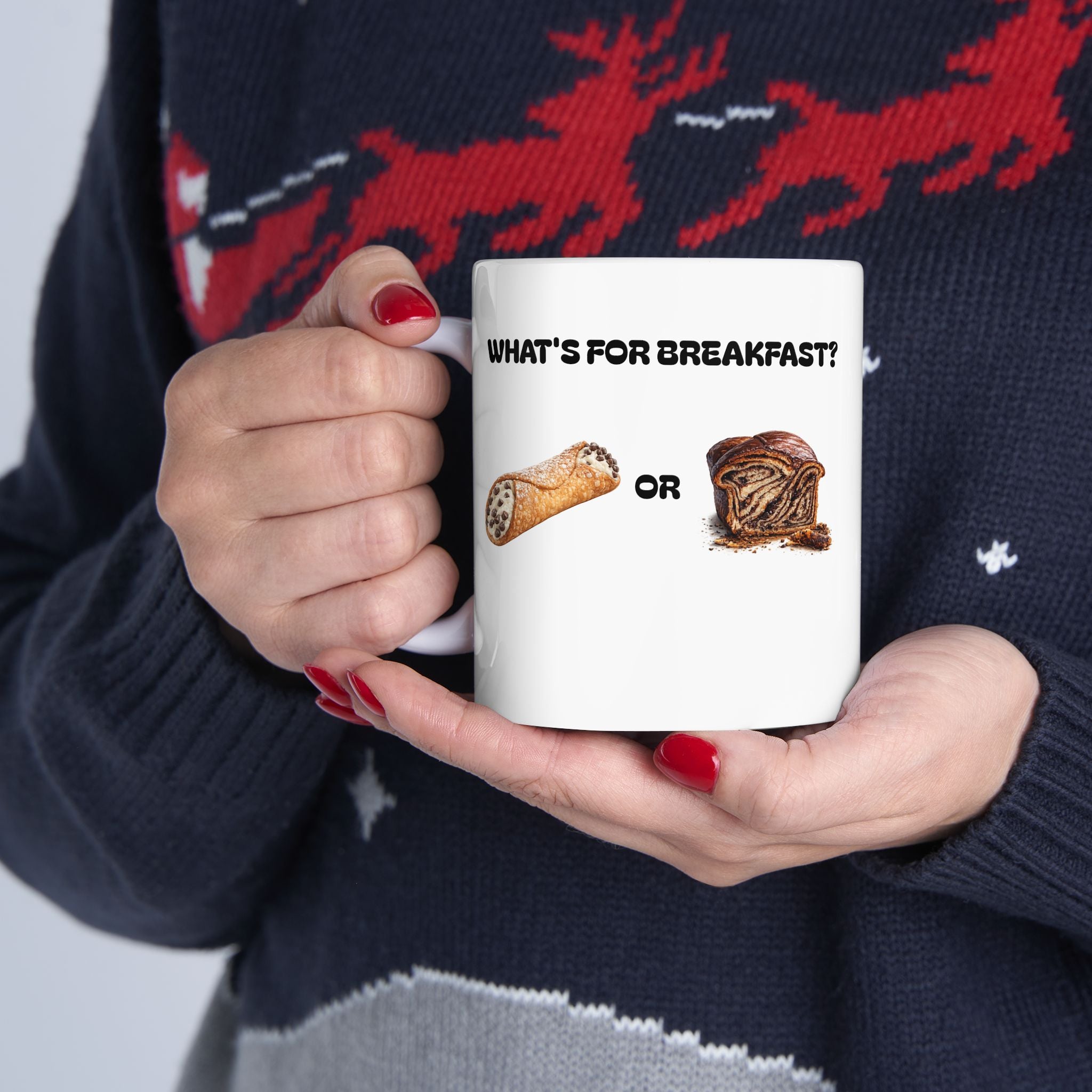 Cannoli or Babka Mug | NYC Breakfast Dilemma Coffee Tea Ceramic Mug