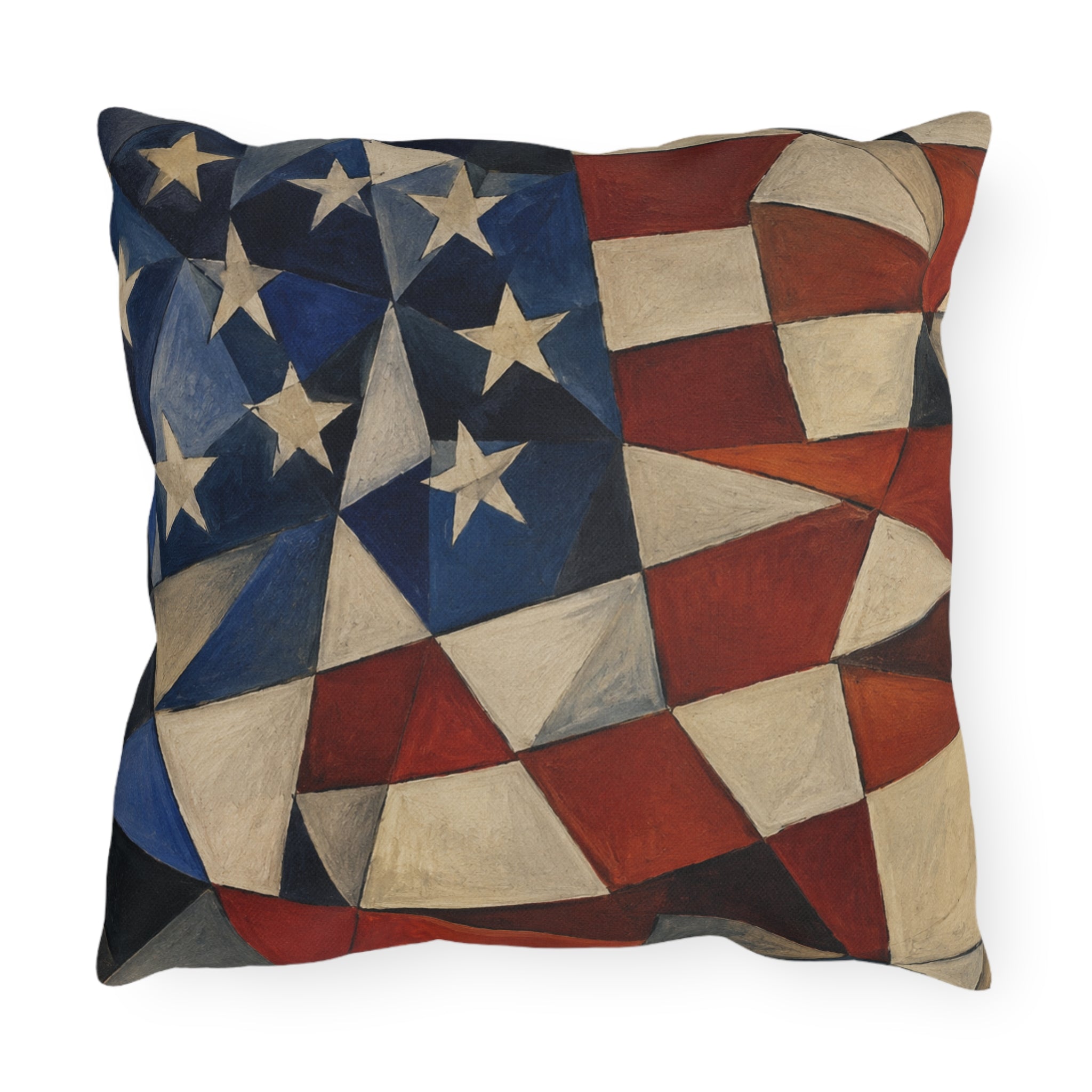 4th of July Outdoor Pillow  – America 250 Red, White and Blue Patio Throw Cushion