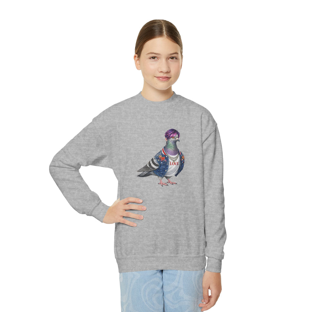 Sudadera de cuello redondo para niños con paloma de Koreatown, Nueva York, personalizable, para niños, suéter de pájaro para amantes de KPop de Nueva York