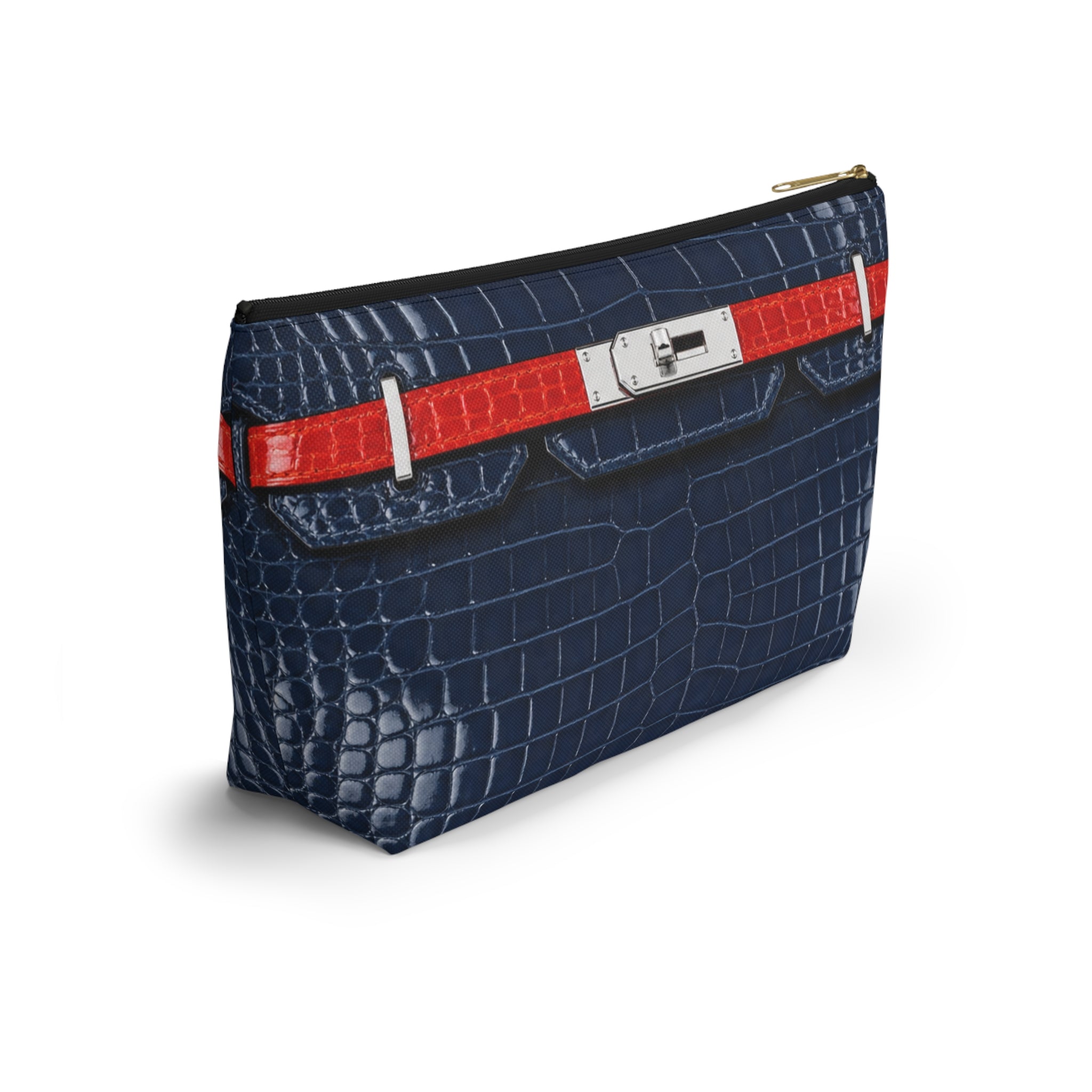 Canal Street Large Navy Croc Makeup Bag —  T-Bottom Travel Bag