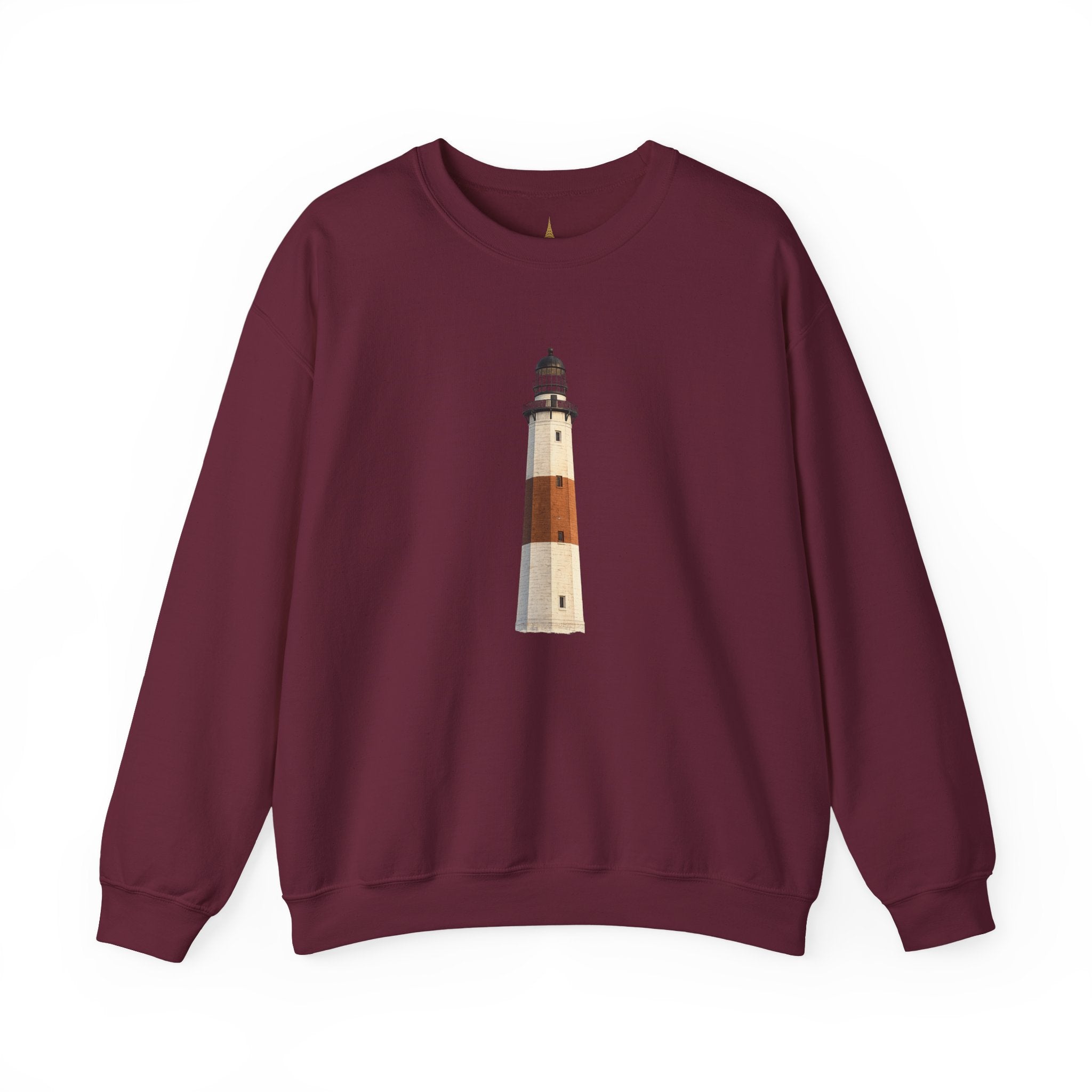 Montauk Lighthouse Minimalist Crewneck Sweatshirt — Montauk Coastal Nautical Graphic Sweater