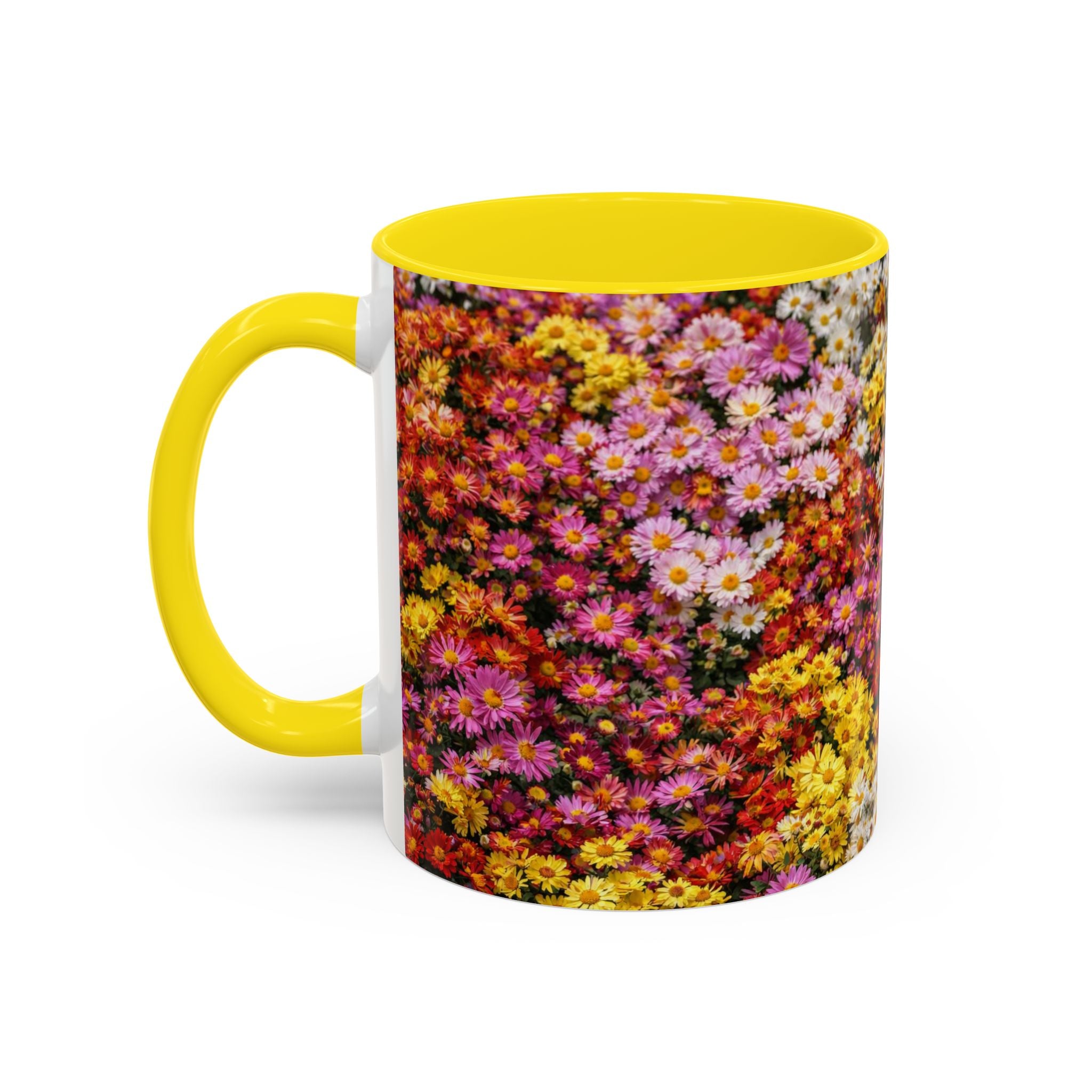 Central Park Korean Chrysanthemum Mug | Yellow Flowers Accent Coffee Tea Mug