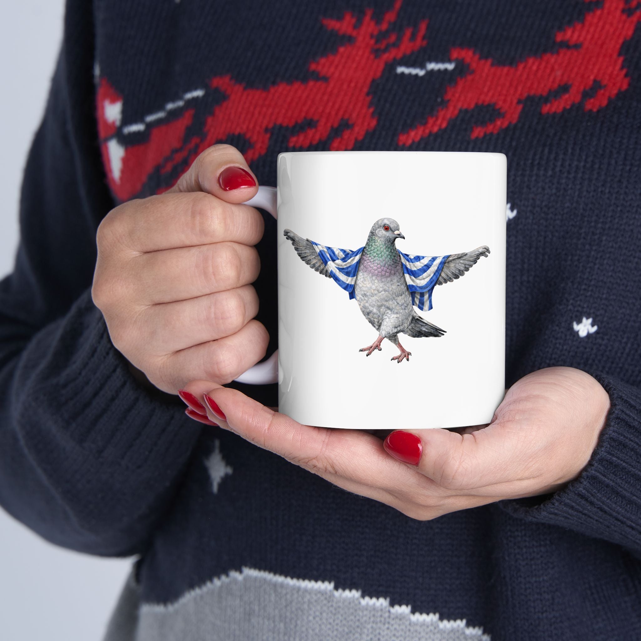 Customizable Astoria NYC Pigeon Mug | Greek Queens Bird Lovers Ceramic Coffee Cup