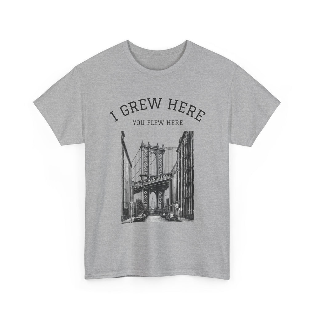 NYC DUMBO Manhattan Bridge T Shirt  I  I Grew Here You Flew Here Tee