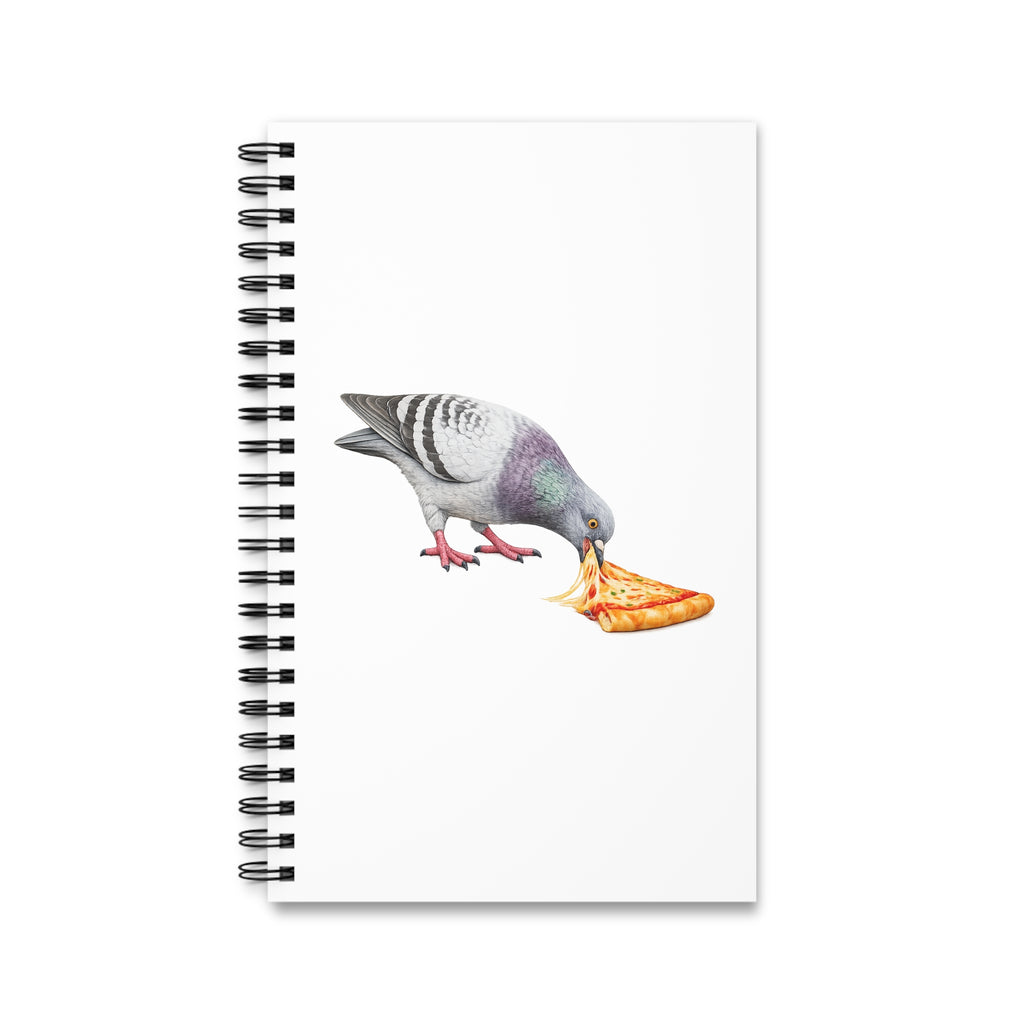 Customizable Little Italy NYC Pigeon Spiral Journal | Pizza Fan Bird Lovers Notebook