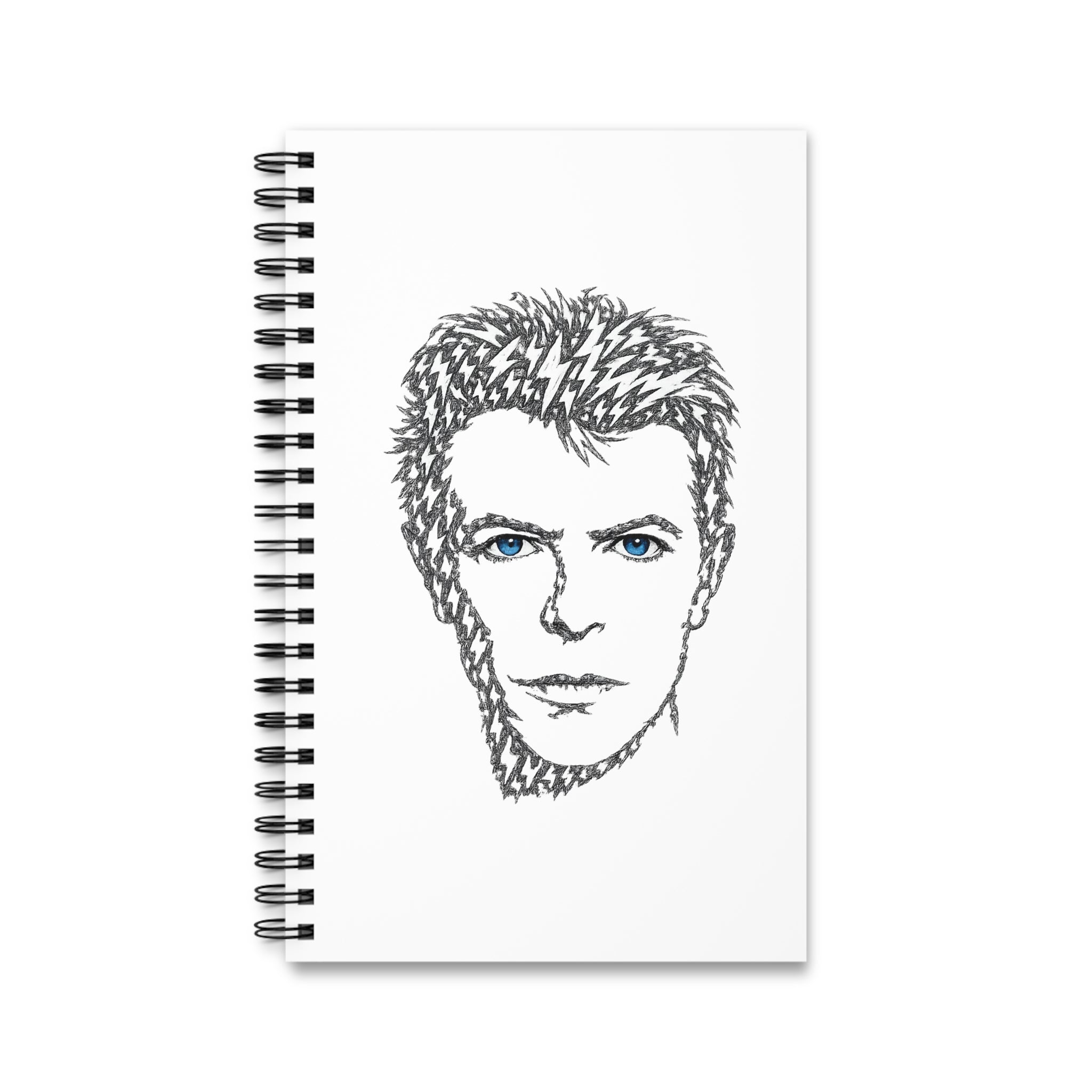 Customizable Lightning Bolt David Bowie Spiral Journal | NYC Music Notebook