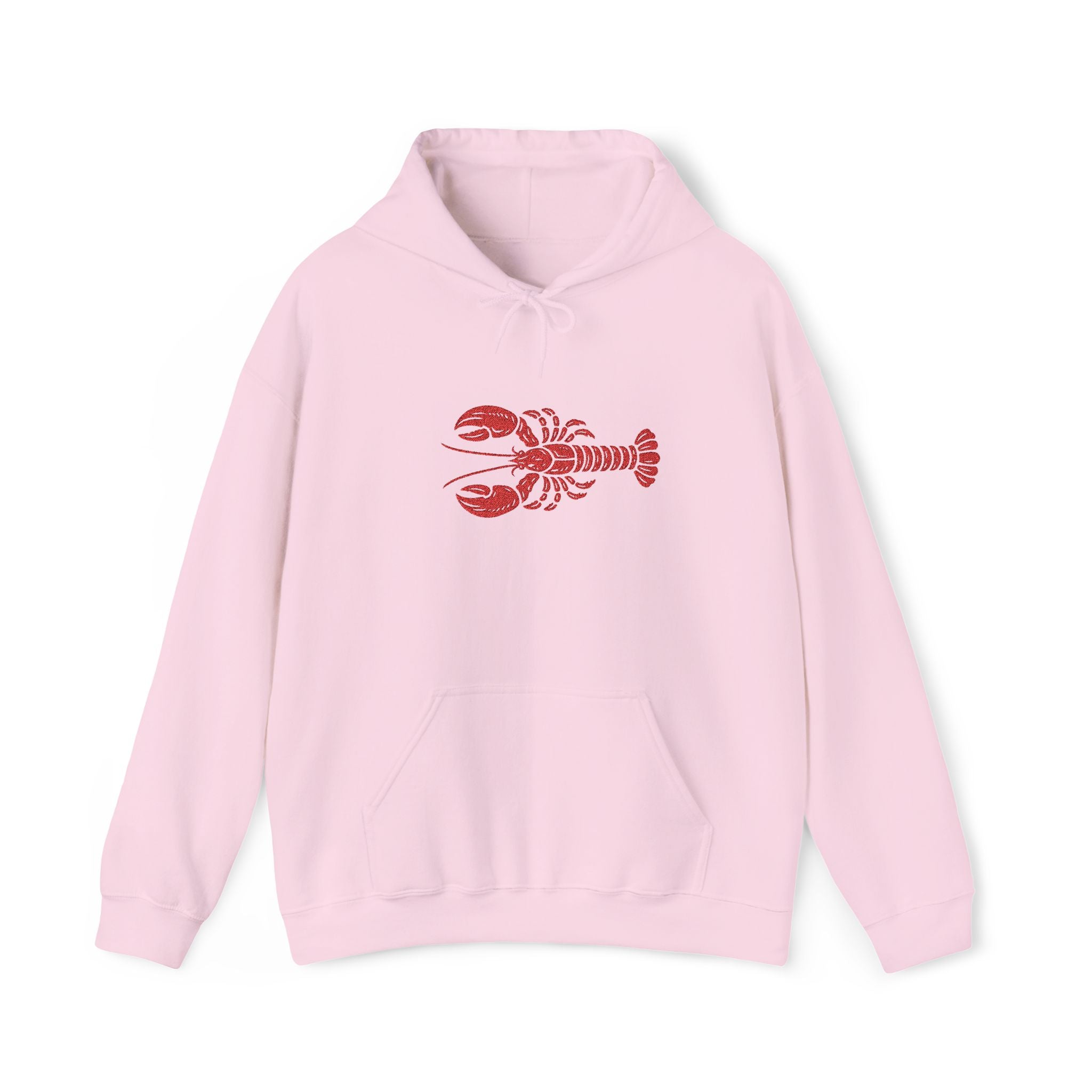 Hamptons Lobster Hoodie — Coastal Style Pink Hooded Swetshirt