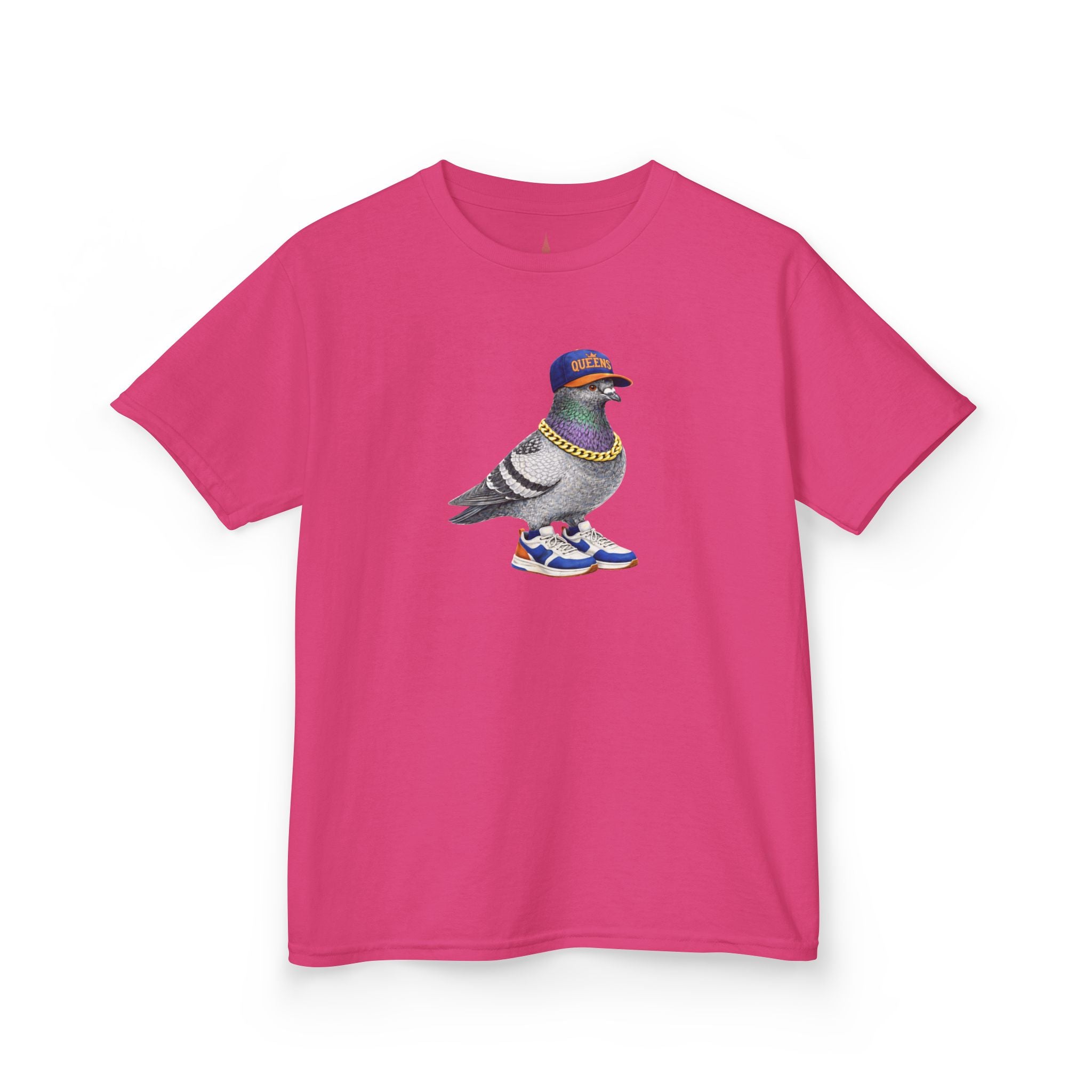 Customizable Queens NYC Pigeon Kid Tee —  Cute Bird  Baseball Fan T-Shirt for Children