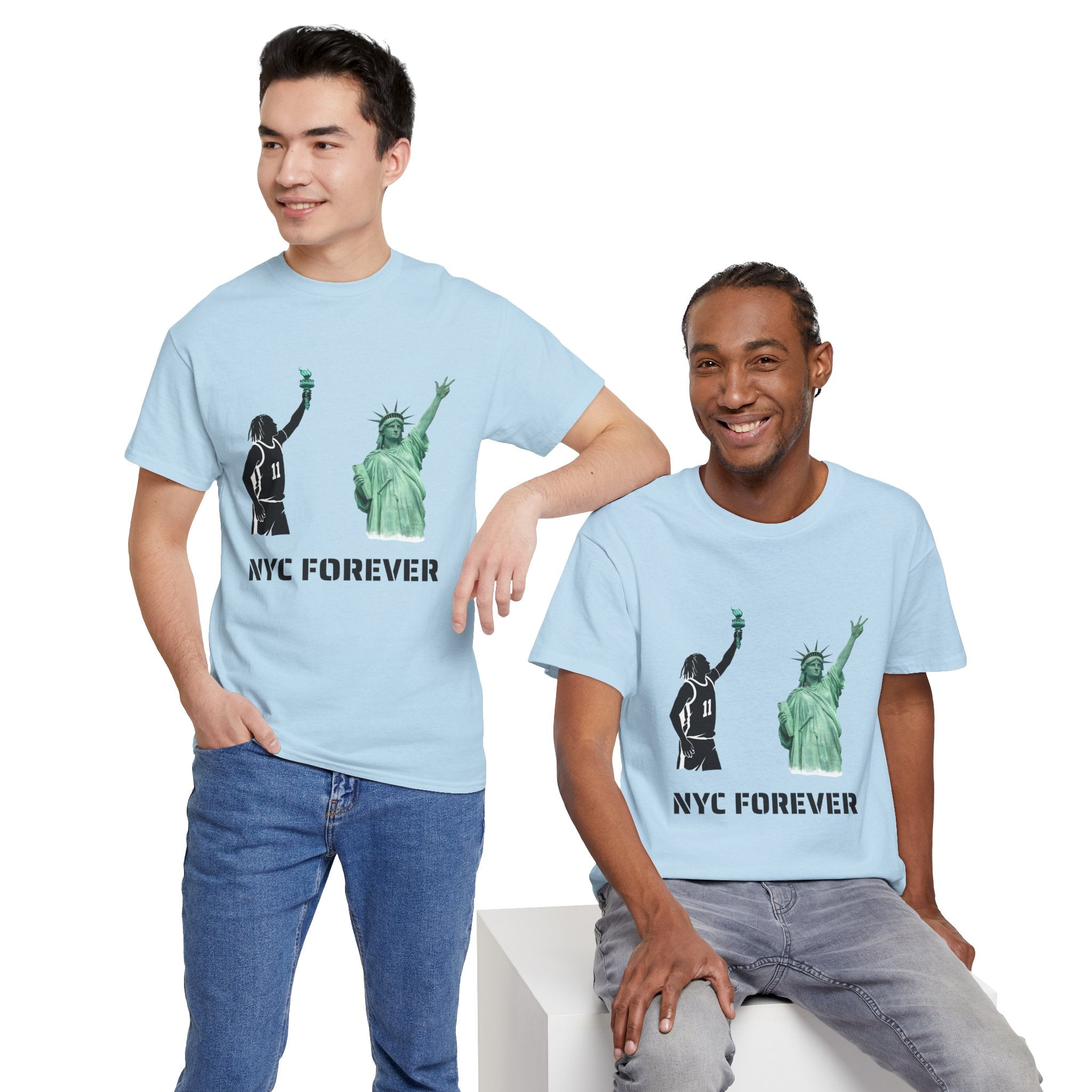 New York Forever Basketball Tee | Jalen Brunson Statue of Liberty T-Shirt