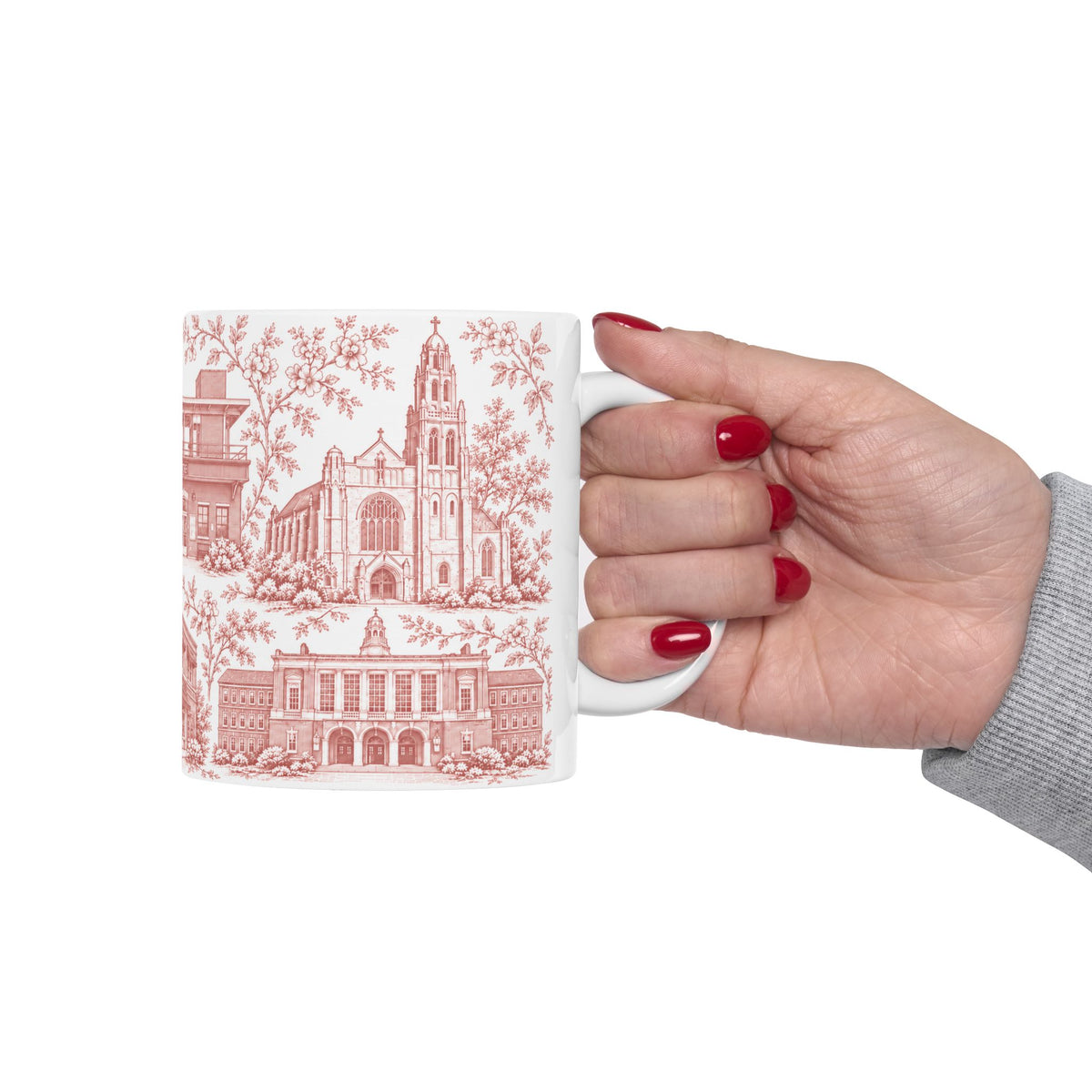 Rockville Center Red Toile de Jouy 11 oz Mug