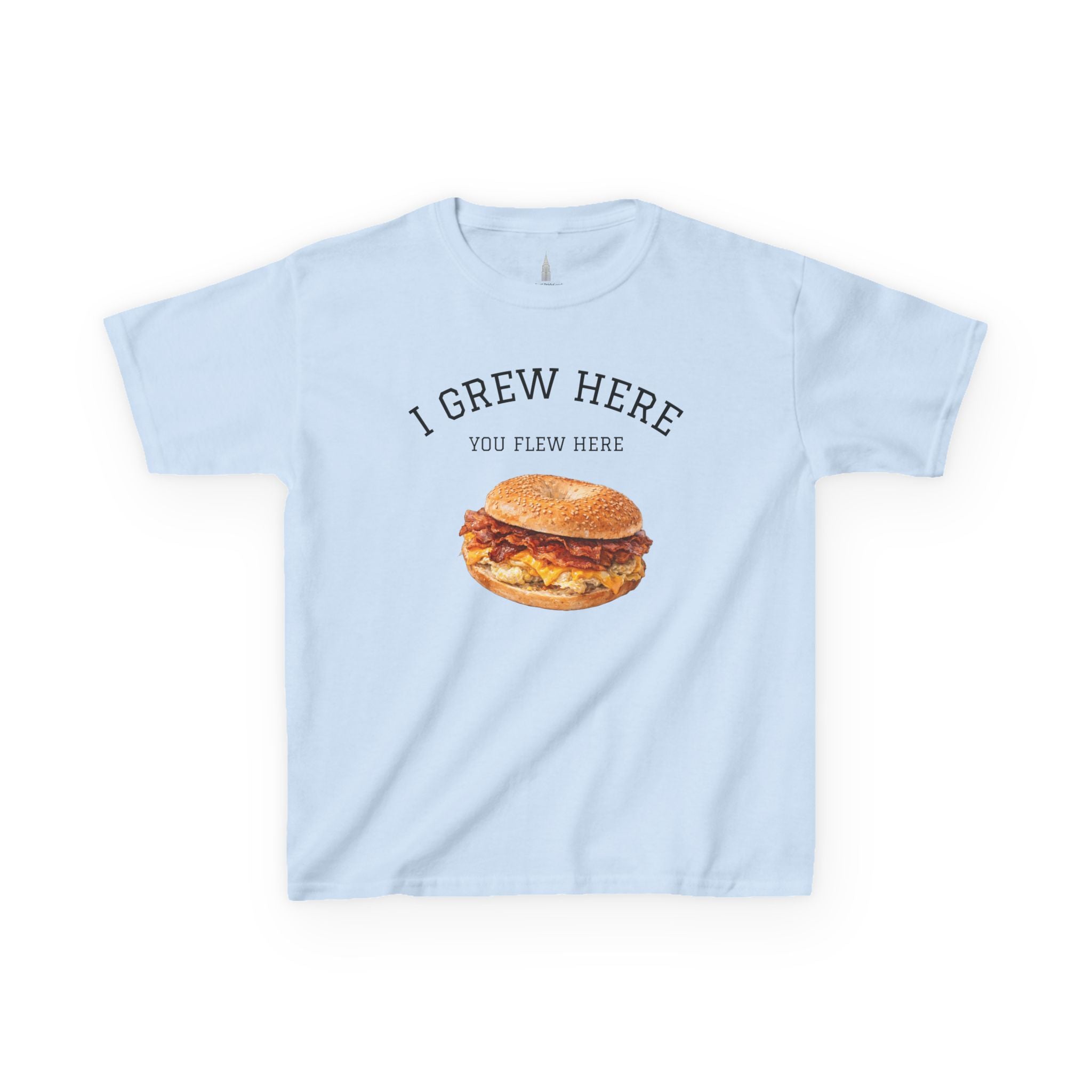 Bacon Egg and Cheese NYC Kids Tee —  I Grew Here You Flew Here T-Shirt for Children