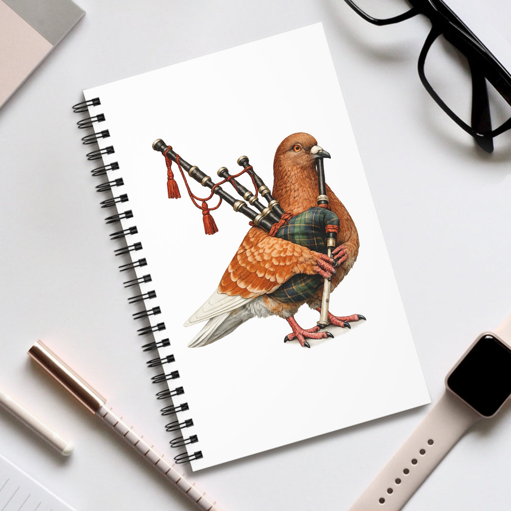 Customizable Woodlawn NYC Pigeon Spiral Journal | Bronx Redheaded Irish Bagpipe Bird Lovers Notebook