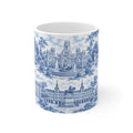Madrid Blue Toile de Jouy Ceramic Mug — (11oz; Ships from Europe)