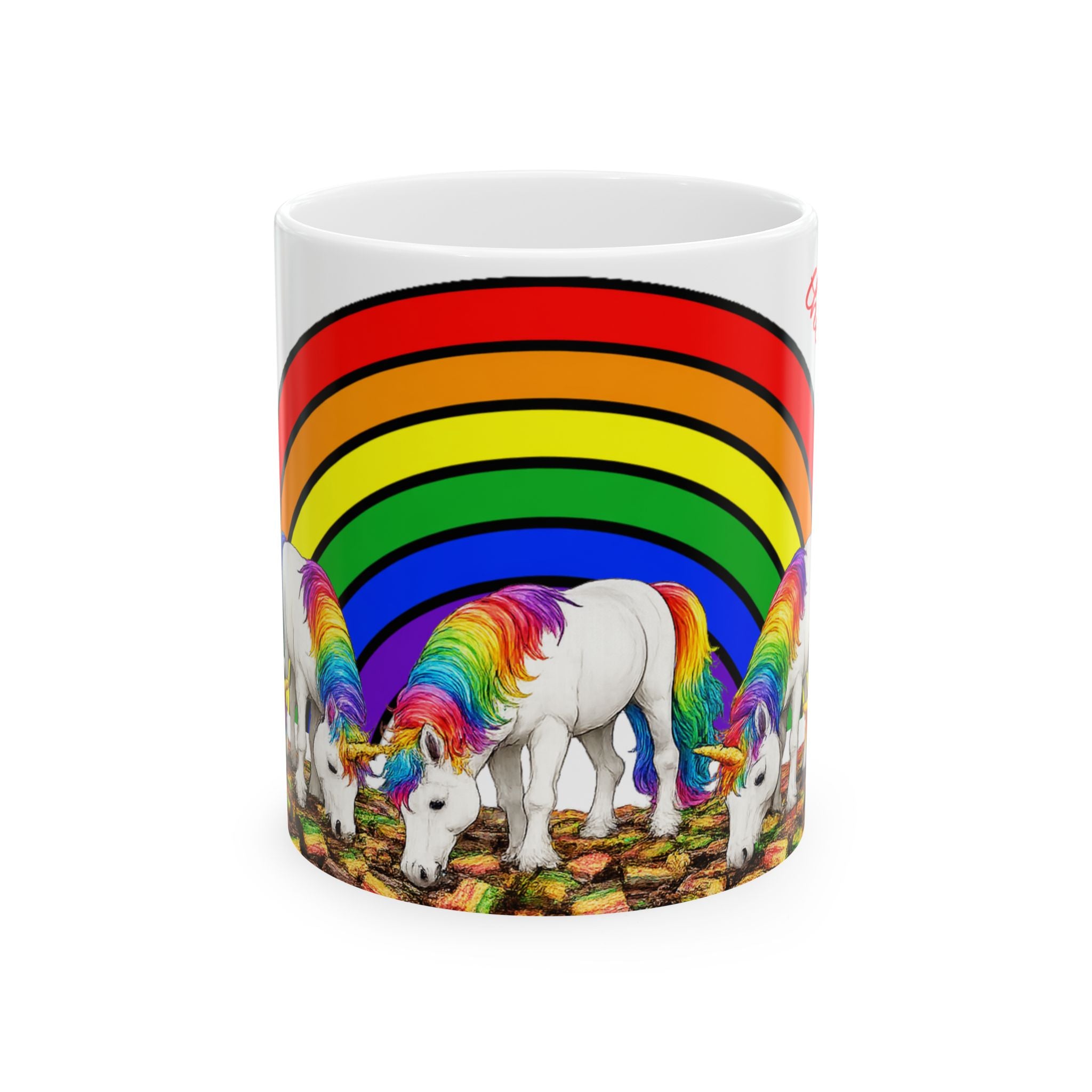 NYC Living the Dream Rainbow Unicorn Mug —  Rainbow Cookies New York Is a Fairy Tale Ceramic Coffee Cup