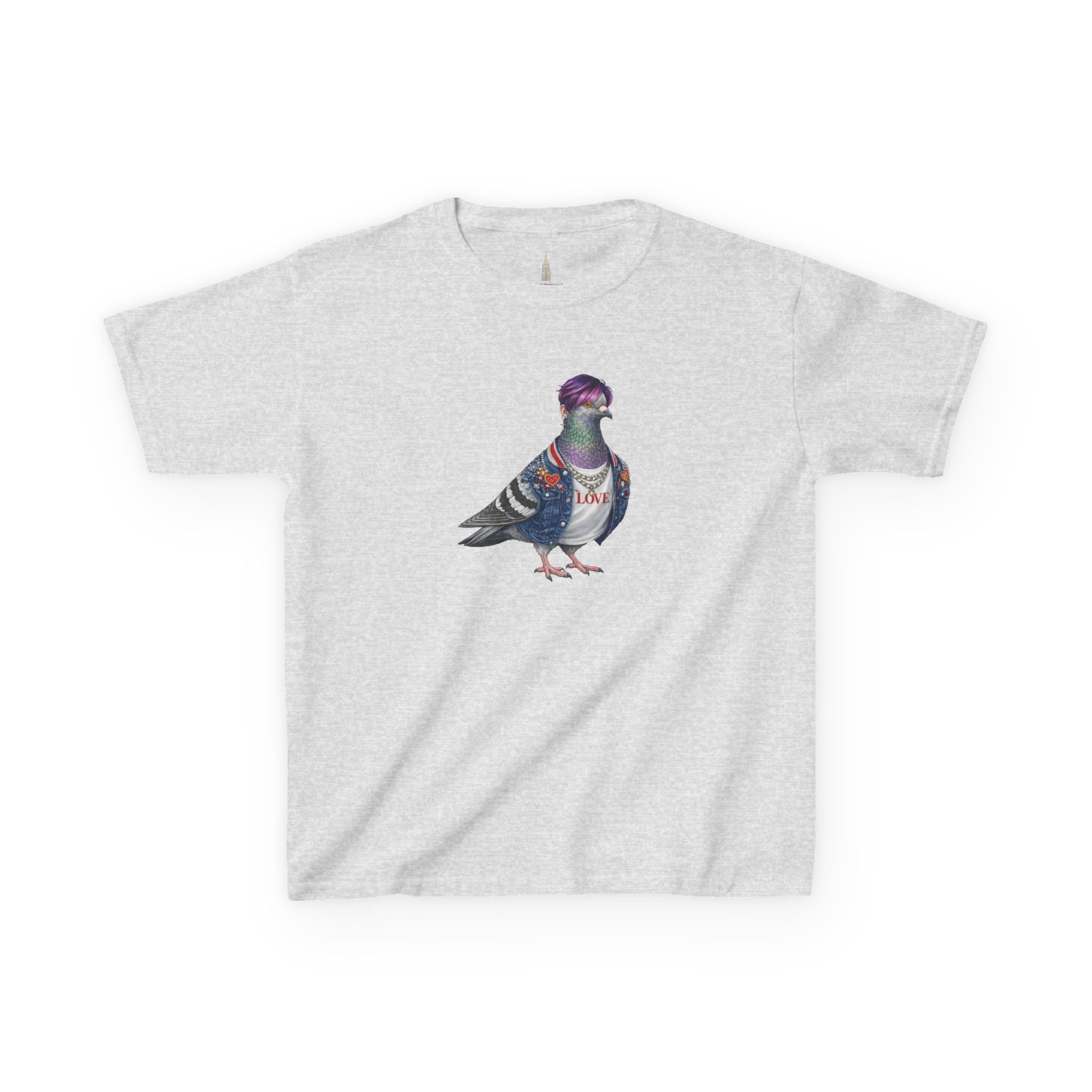 Customizable Koreatown NYC Pigeon Kids KPop Tee — Cute Bird K-Pop T-Shirt for Children