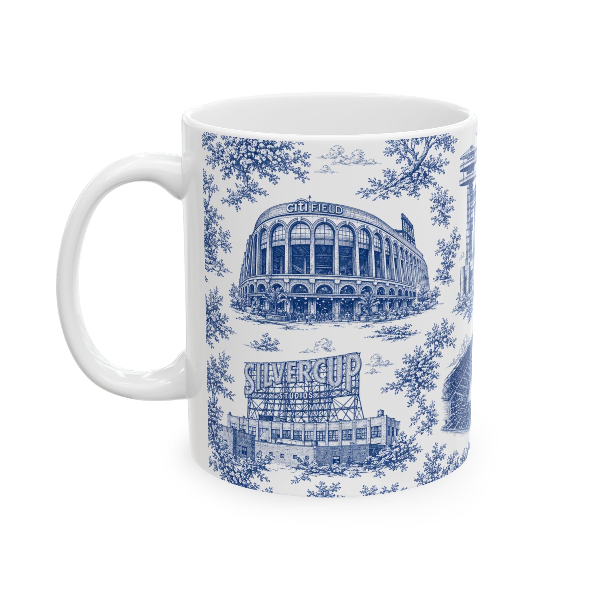 Queens Blue Toile de Jouy Mug | Chinoiserie Ceramic Coffee Cup
