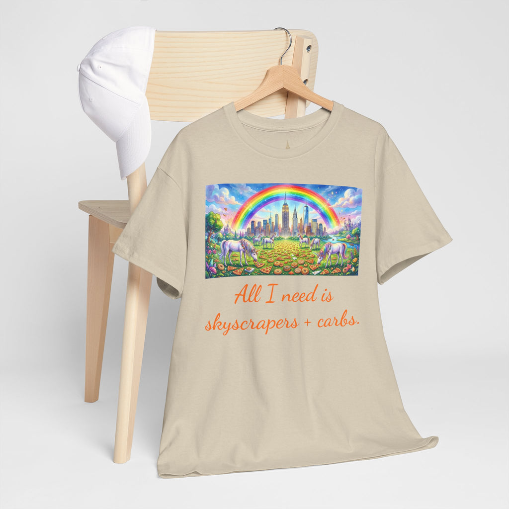 NYC Skyscrapers and Carbs T-Shirt | New York Is a Fairy Tale City Tee