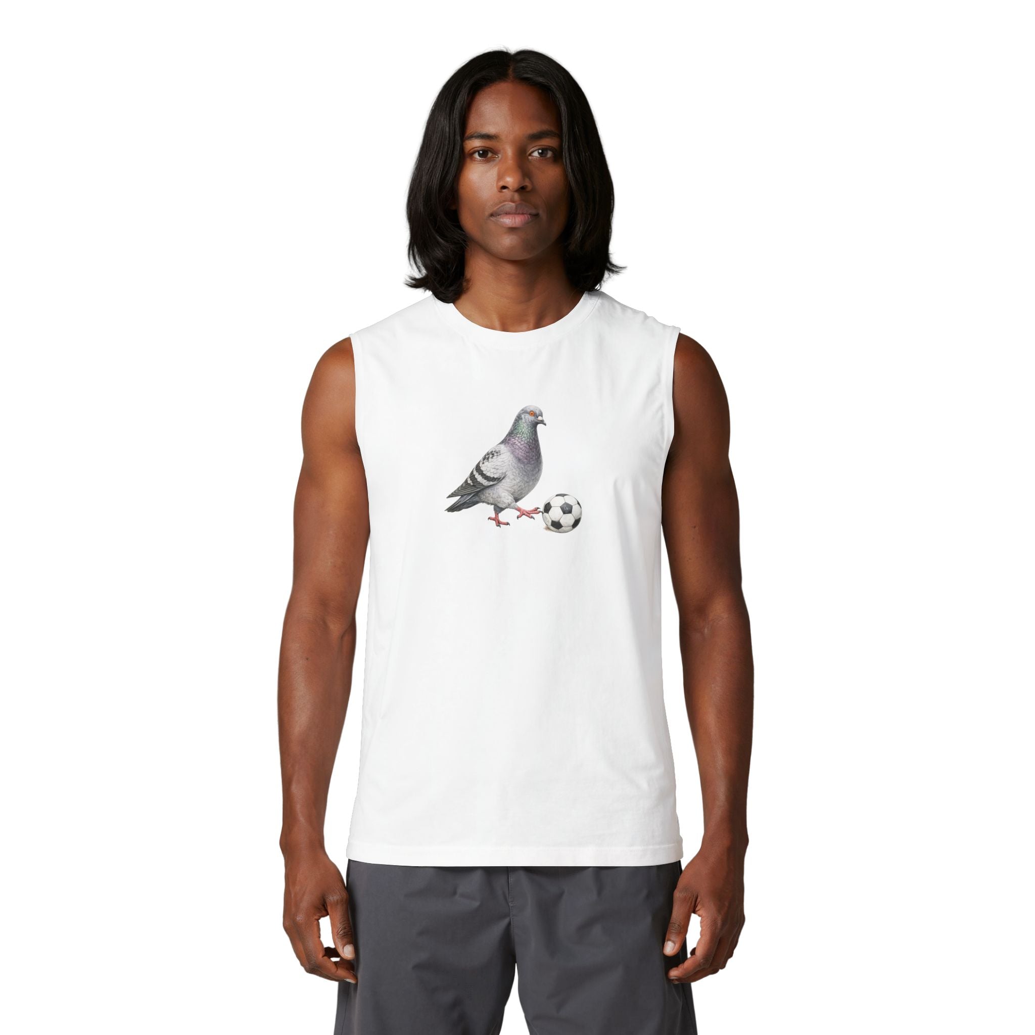 Customizable Corona NYC Pigeon Soccer Muscle Tank Top | Soccer Player Bird Lovers Tee