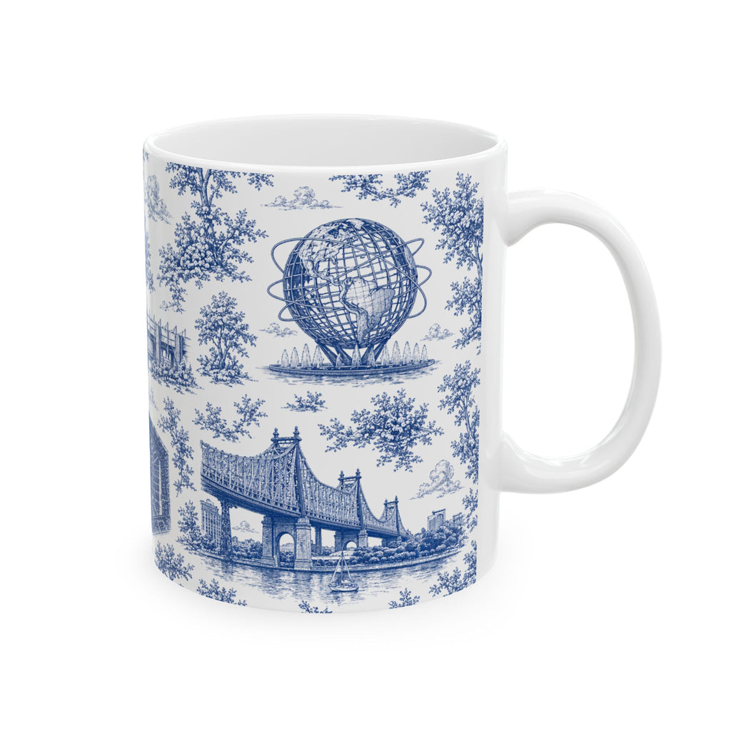 Queens Blue Toile de Jouy Mug | Chinoiserie Ceramic Coffee Cup
