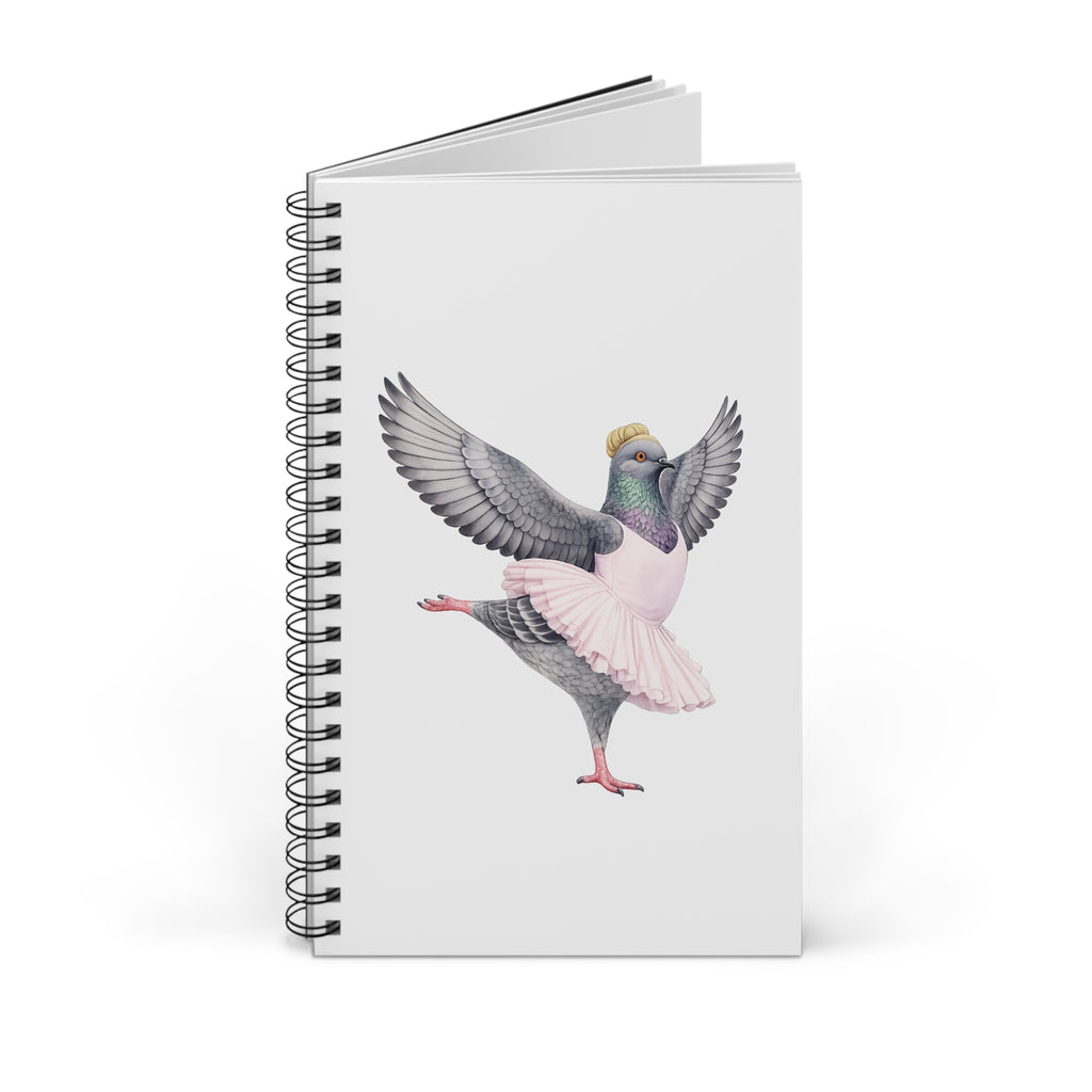 Customizable Lincoln Square NYC Pigeon Spiral Journal | Bunhead Ballerina Bird Lovers Notebook