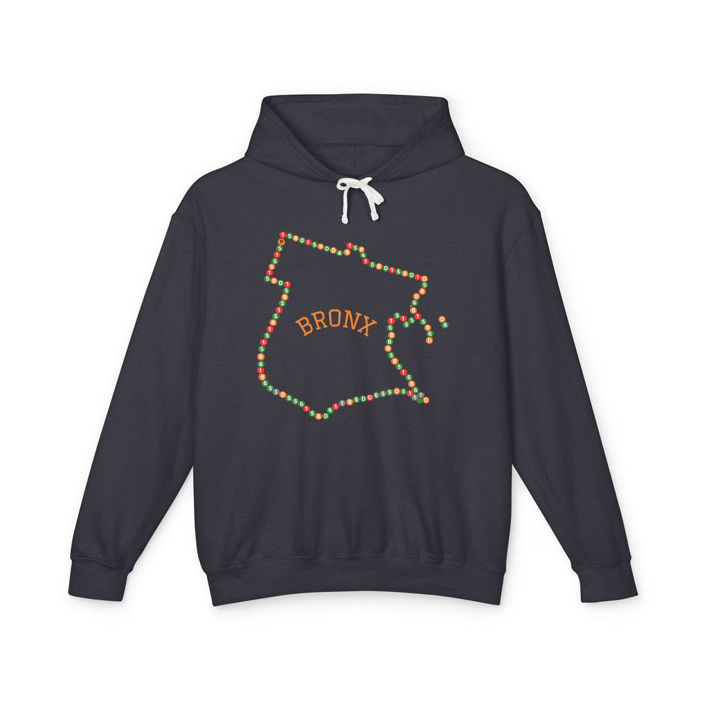 The Bronx Map Subway  Hoodie | New York Borough Outline Hooded Sweatshirt