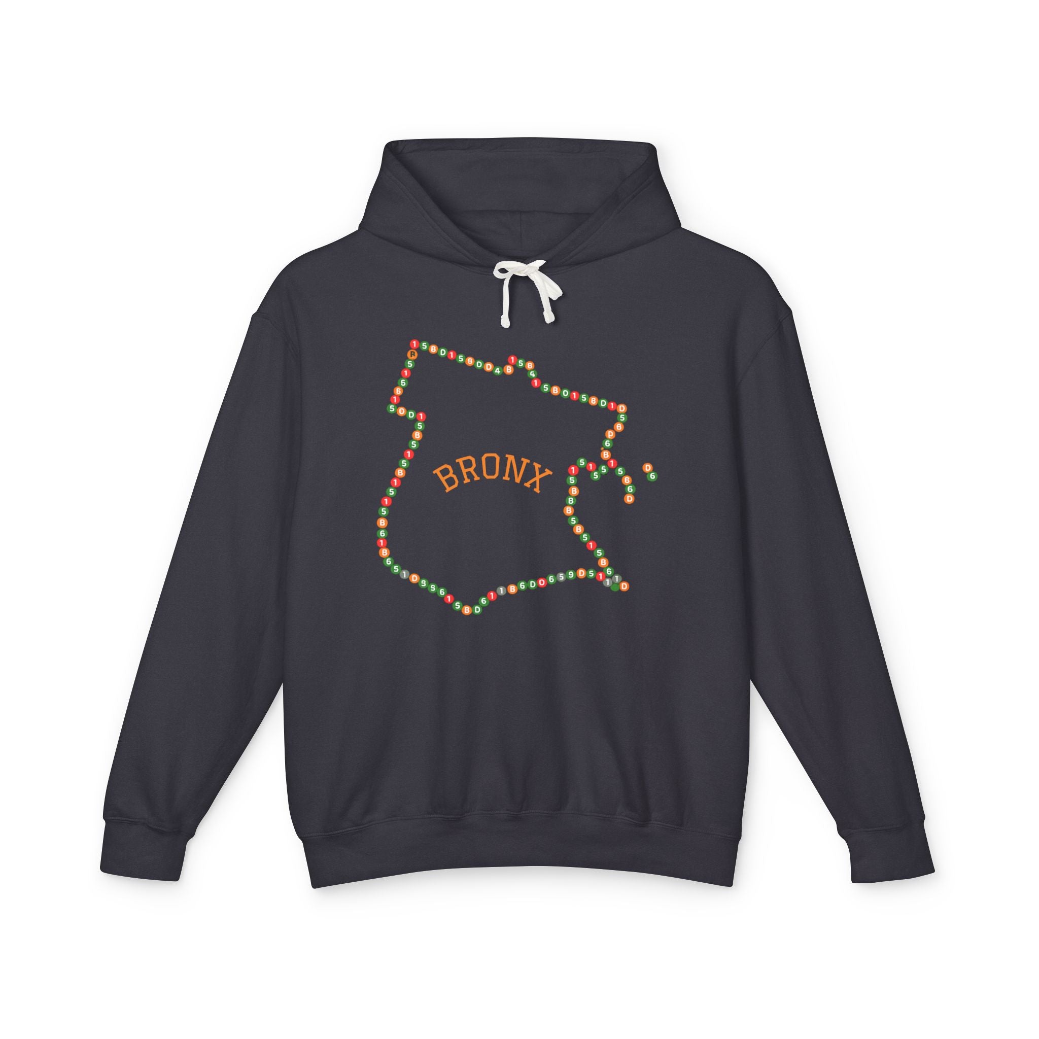 The Bronx Map Subway  Hoodie | New York Borough Outline Hooded Sweatshirt