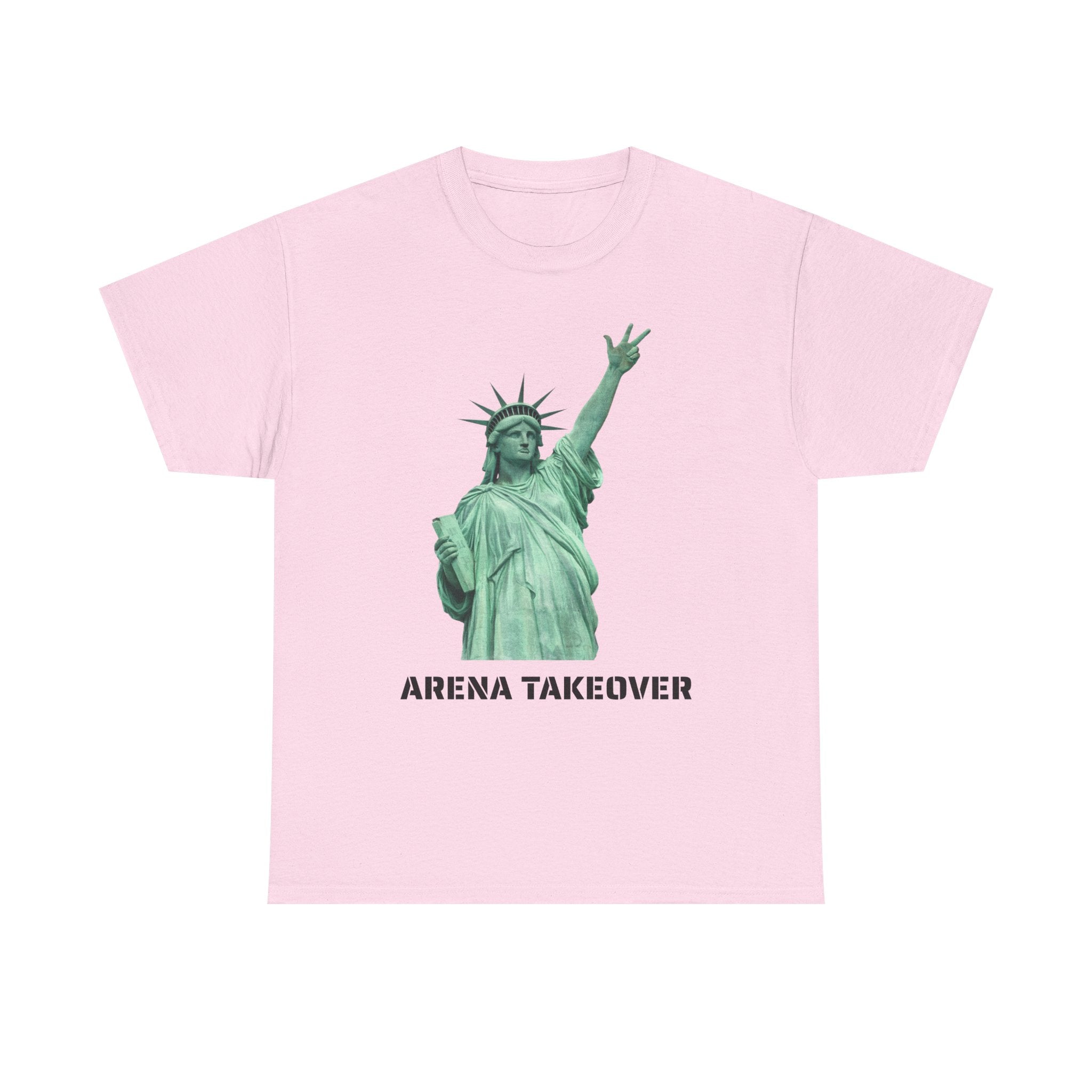 Arena Takeover Statue of Liberty Three Points T-Shirt | NYC Jalen Brunson Basketball 3 Point Shot Tee
