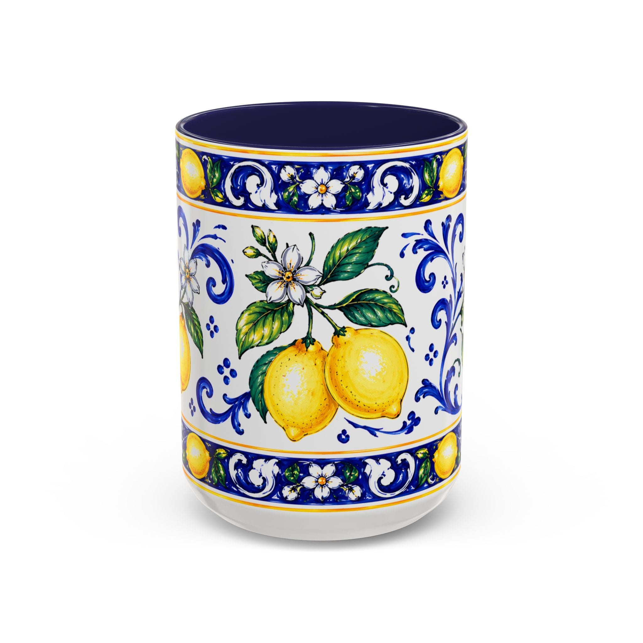 Little Italy Amalfi Blue with Lemon Mug — Blue Ceramic Kitchen Mug (11oz)