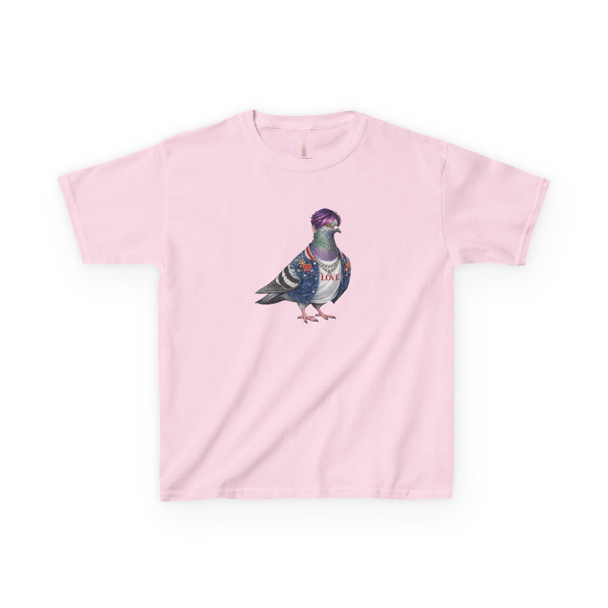 Customizable Koreatown NYC Pigeon Kids KPop Tee — Cute Bird K-Pop T-Shirt for Children