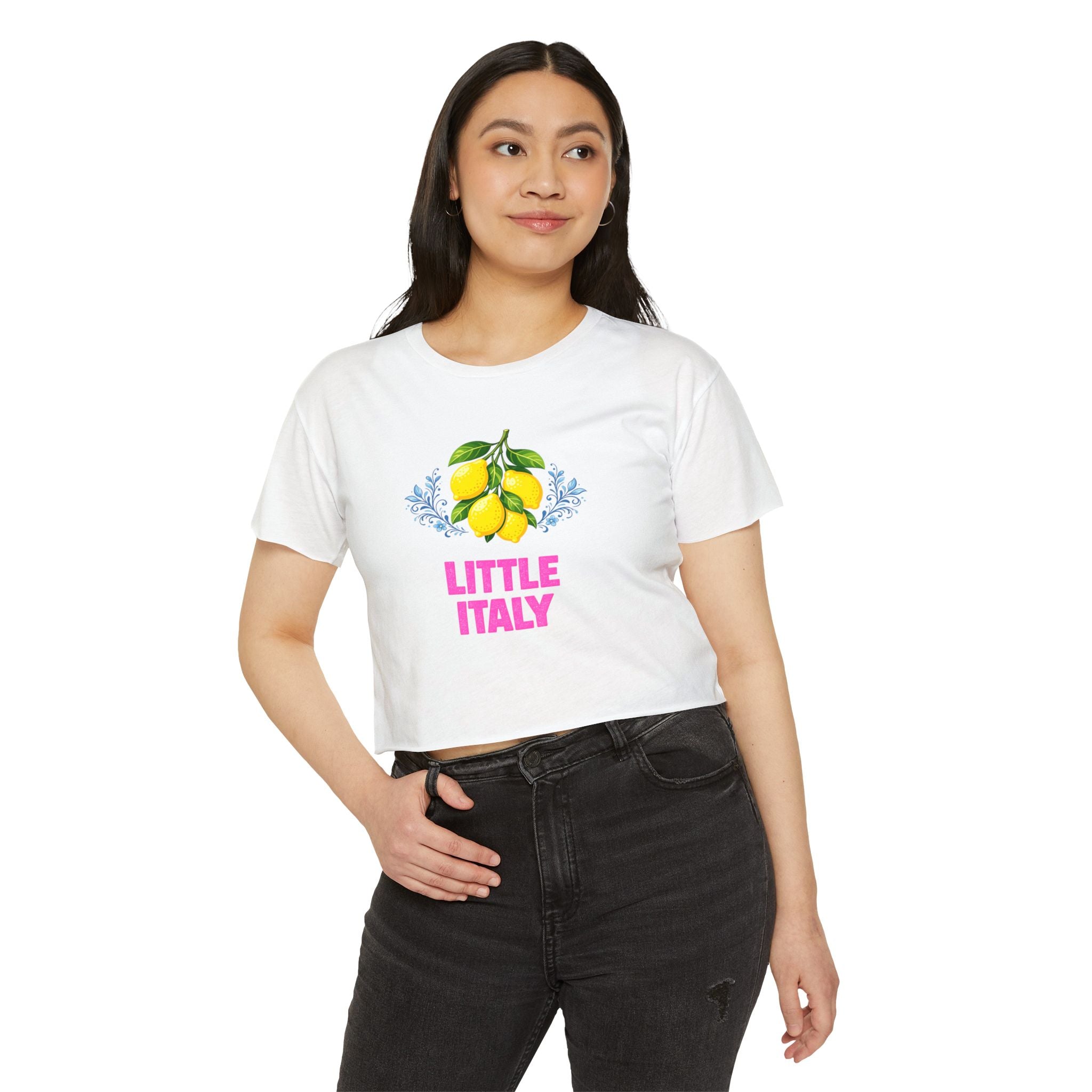 Little Italy La Dolce Vita Crop Top T-shirt    New York Sweet Life Tee