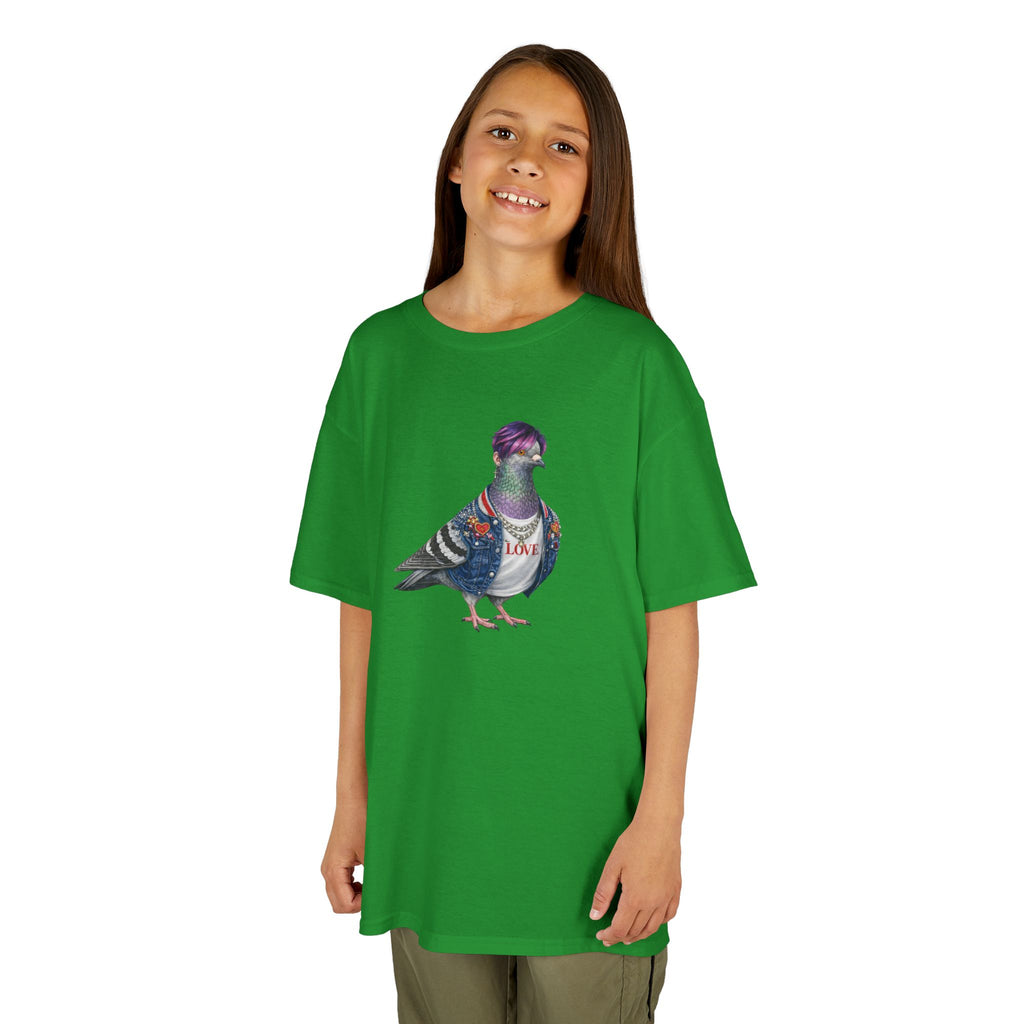 Customizable Koreatown NYC Pigeon Kids KPop Tee — Cute Bird K-Pop T-Shirt for Children