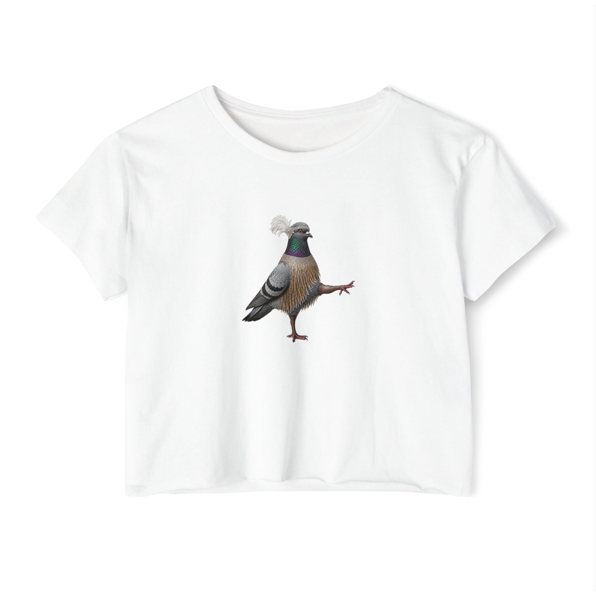 Customizable Rockefeller Center NYC Pigeon Crop Top