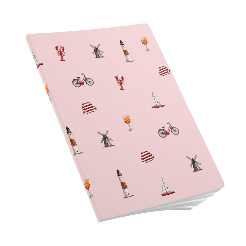 Icons of The Hamptons Pink Softcover Notebook