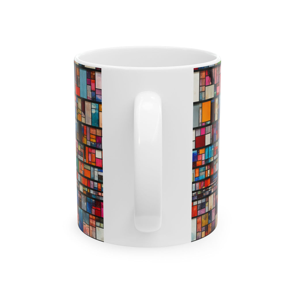 DUMBO Brooklyn Mosaic Water Tower Mug | Colorful Geometric Ceramic Mug 11oz