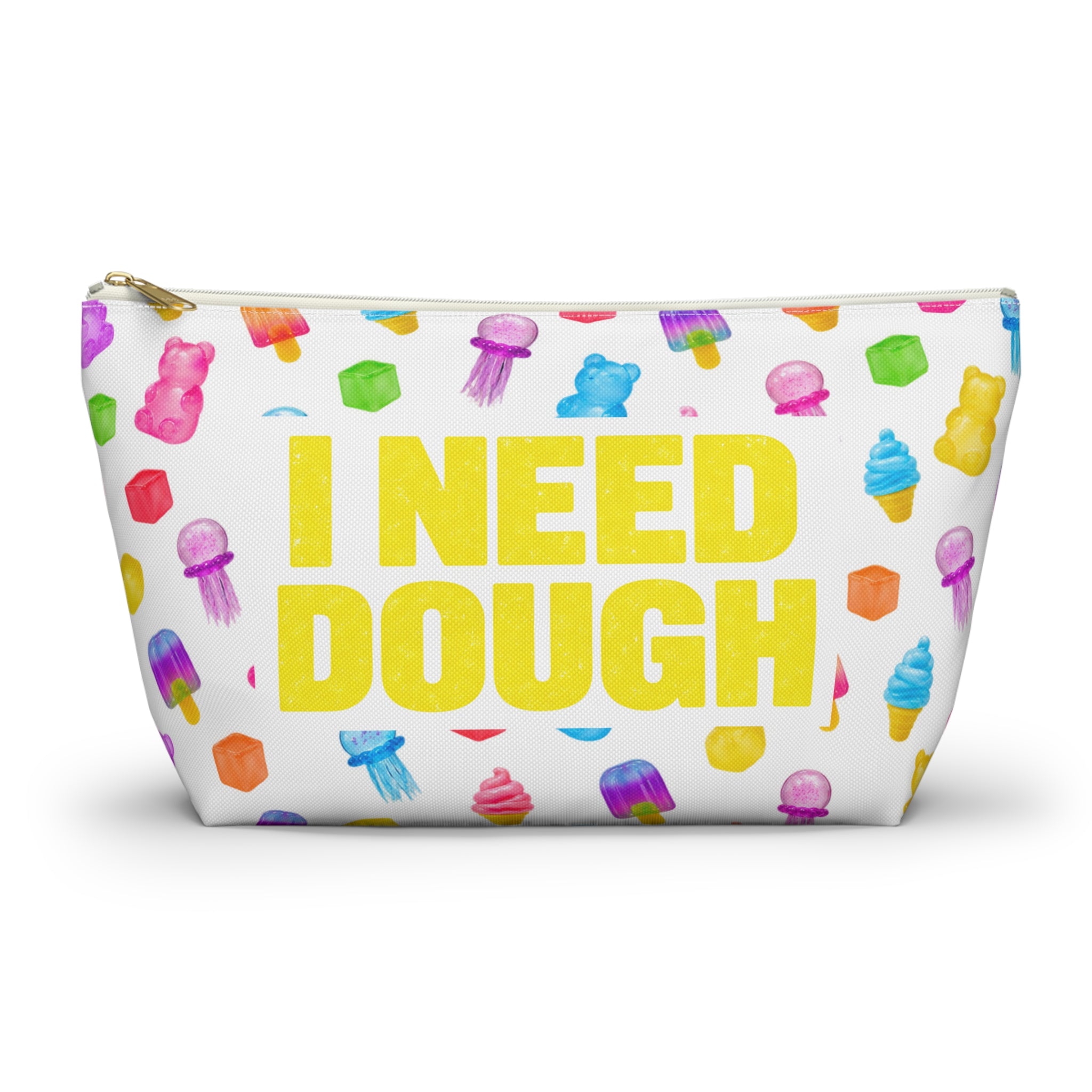 "I Need Dough" / "Squishy Fund" Colorful Squishies Accessory Pouch