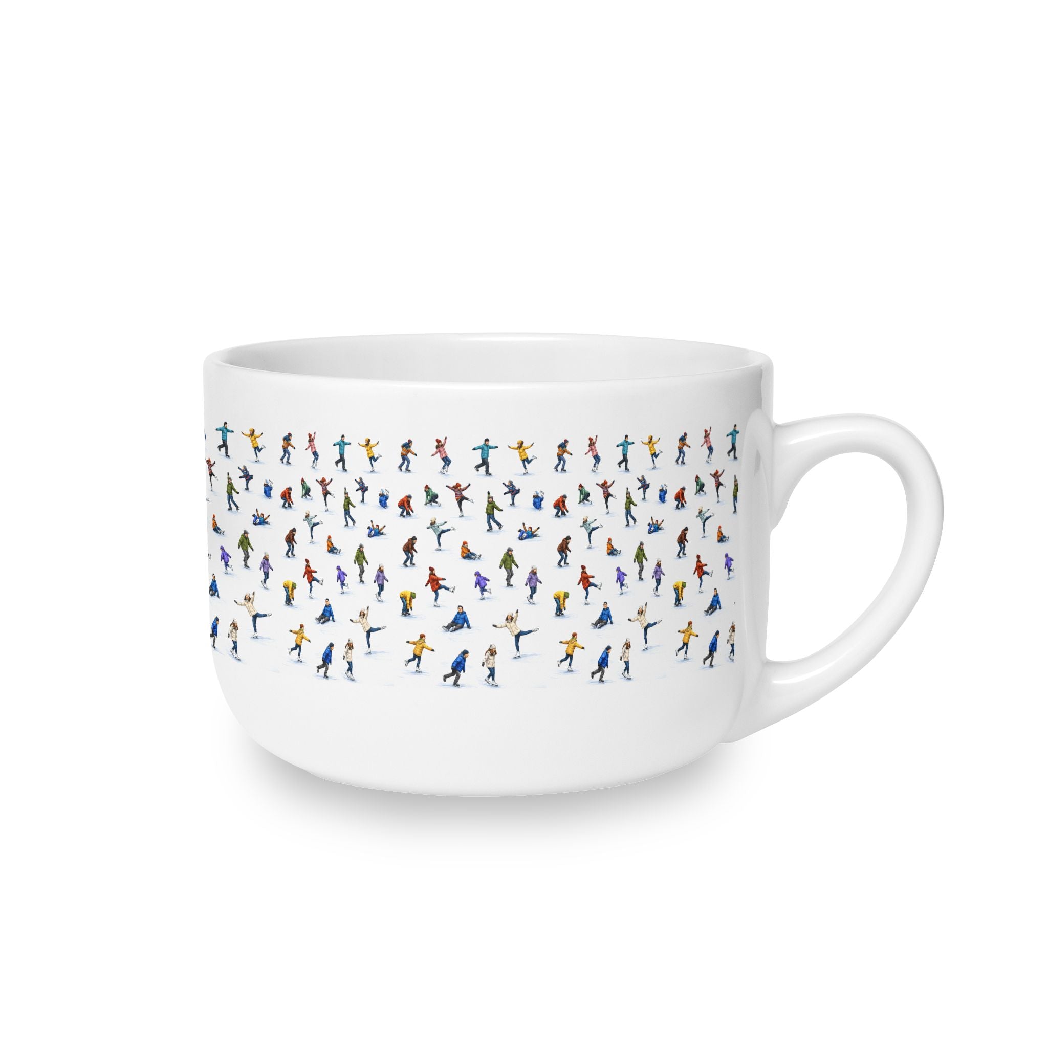 Winter Ice Skaters 25oz Ceramic Soup Bowl