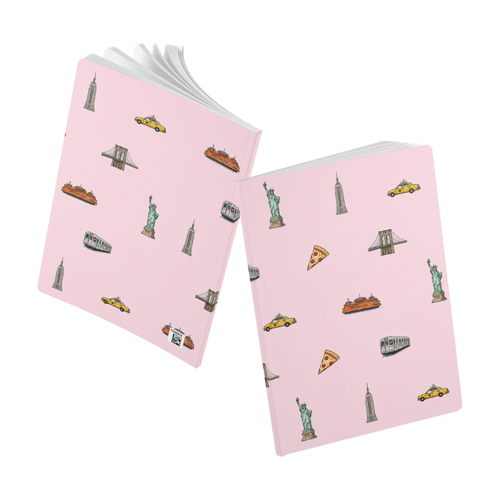 Icons of New York City Pink Softcover Notebook