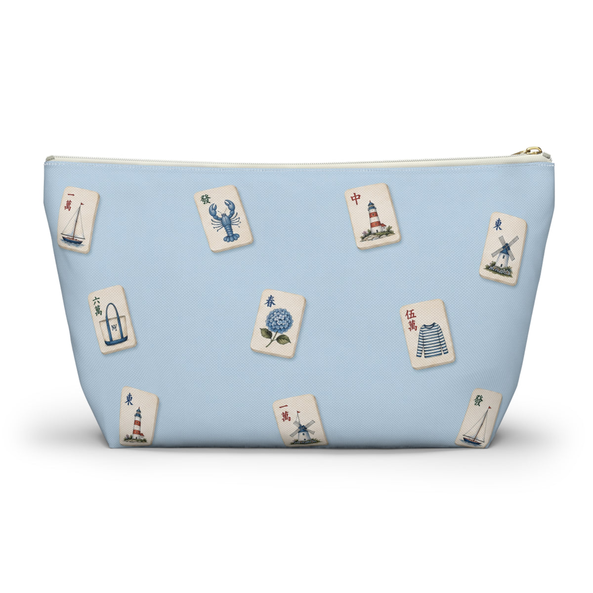 Hamptons Mahjong Tile Pouch —  T-Bottom Travel Bag
