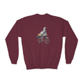Sudadera de cuello redondo personalizable de Midtown NYC Pigeon NYC para niños    Suéter infantil de pájaro amante de las bicicletas de Nueva York