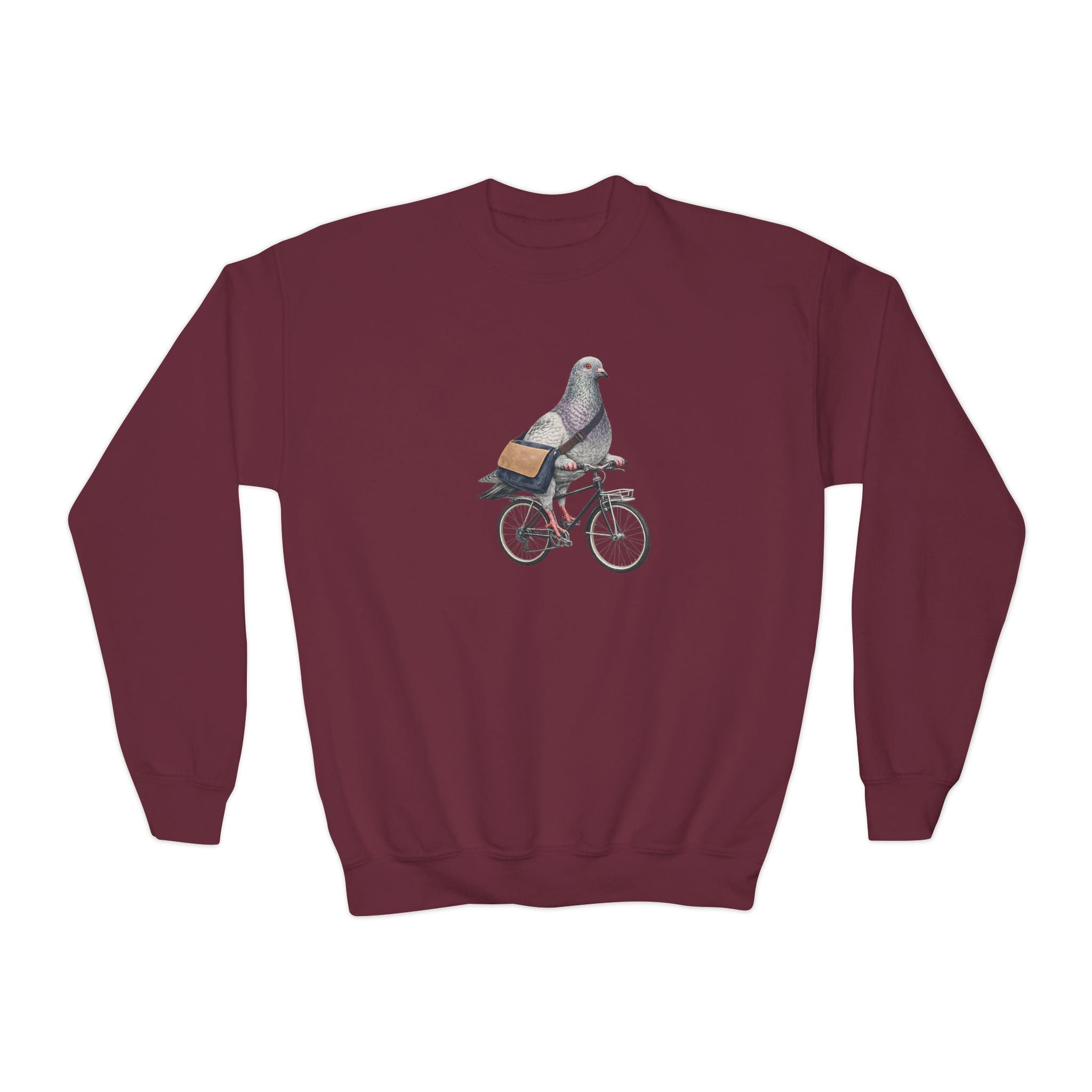 Sudadera de cuello redondo personalizable de Midtown NYC Pigeon NYC para niños    Suéter infantil de pájaro amante de las bicicletas de Nueva York